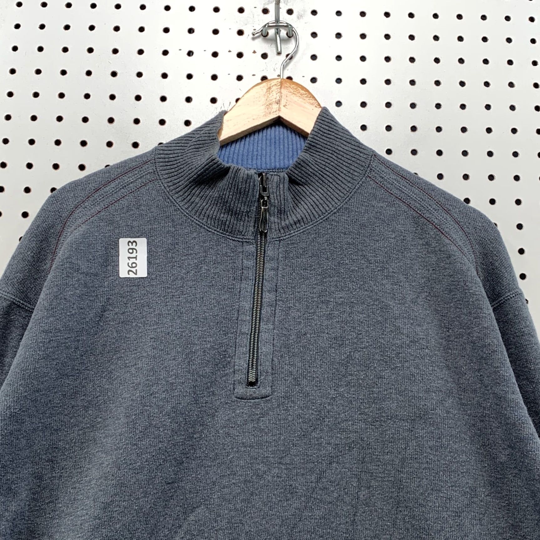 Tommy Bahama VINTAGE Tommy Bahama Reversible Knit Sweater Mock Neck XL Blue Gray Mens Size US XL / EU 56 / 4 - 3 Thumbnail