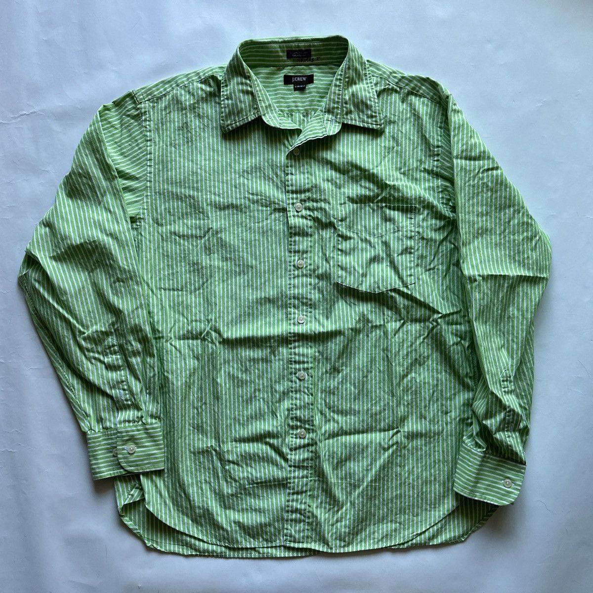 J.Crew Vintage J. crew Green striped button up collared shirt Size US L / EU 52-54 / 3 - 1 Thumbnail