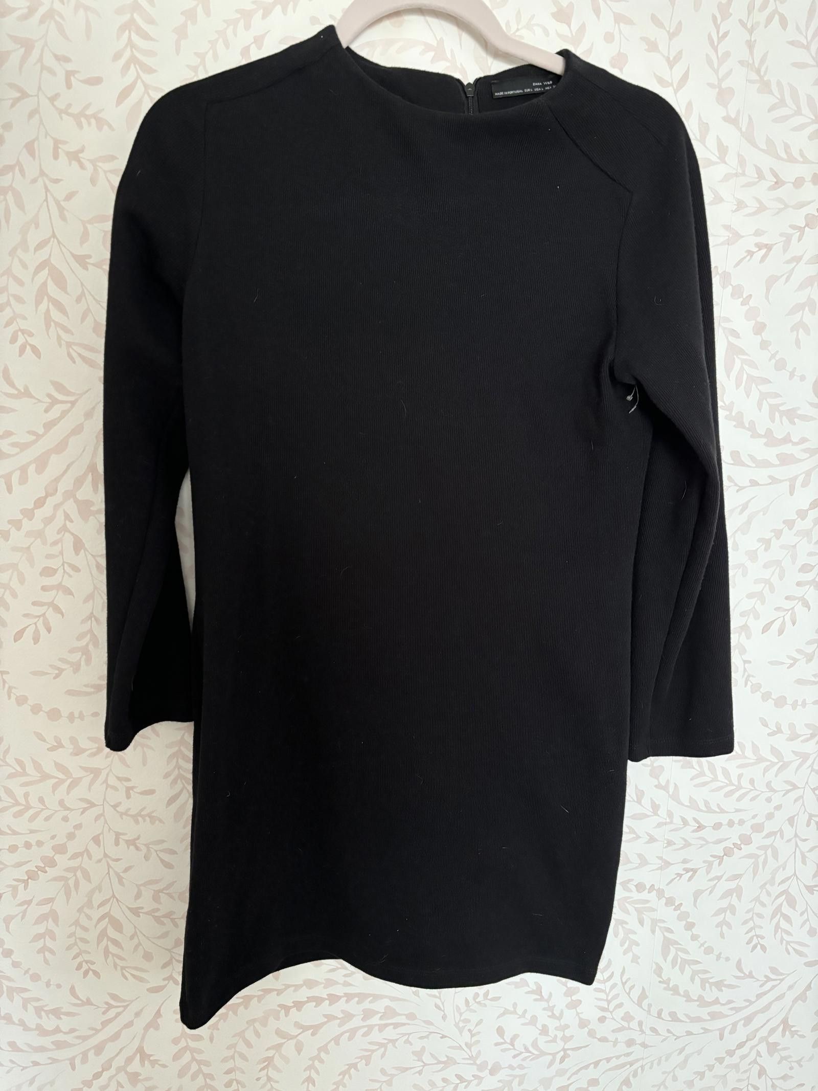Zara NEW ZARA Women's Black Long Sleeve Dress L Size L / US 10 / IT 46 - 1 Thumbnail