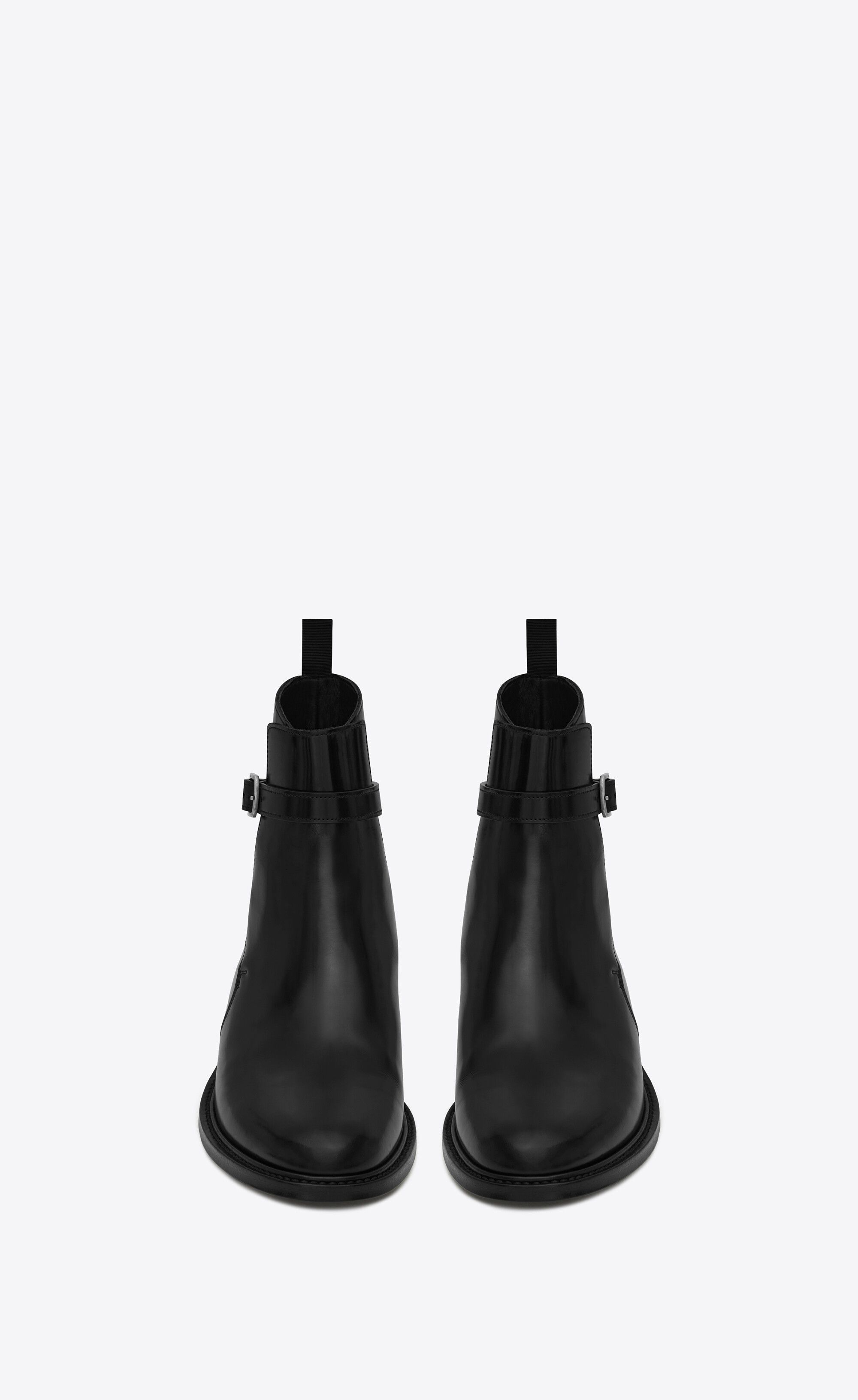 Saint Laurent Paris oc11z1125 Army Jodhpur Booties in Shiny Leather in Black Size US 9 / IT 39 - 2 Thumbnail
