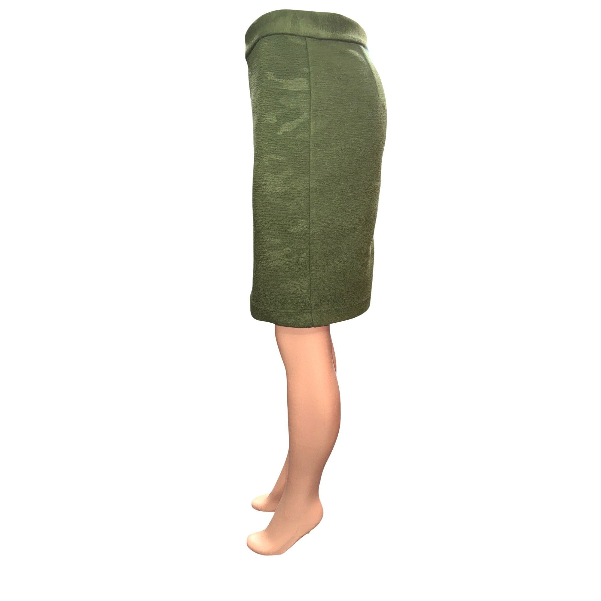 Other 209 WST 38th Med Olive Green Camo Textured Thick Cozy Pencil Size 28" / US 6 / IT 42 - 4 Thumbnail