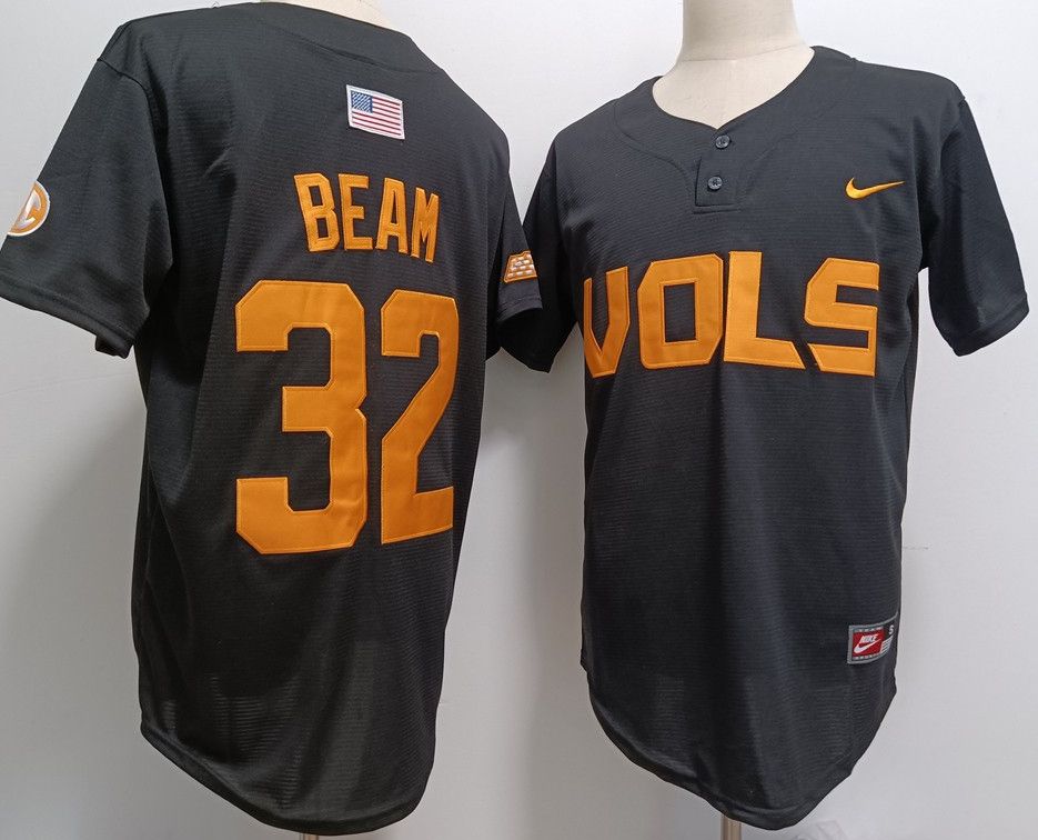 Men's Tennessee Volunteers 32 Drew Beam Black Jerseys