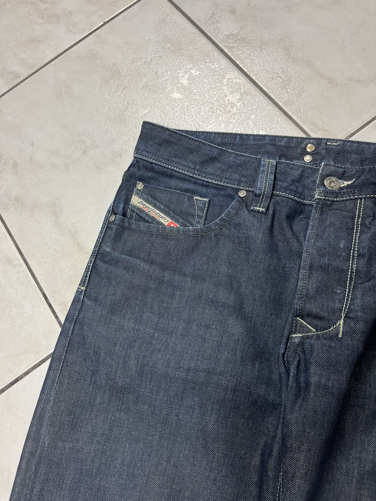 Diesel × Vintage Vintage Diesel larkee y2k waxed denim jeans pants goth navy Size US 32 / EU 48 - 8 Thumbnail