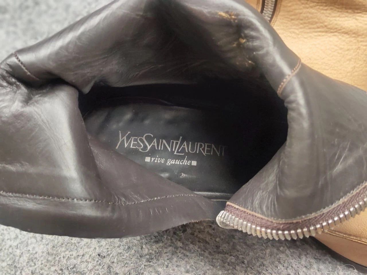 Yves Saint Laurent Vintage Yves Saint Laurent rive gauche Leather zip Boots Size US 9 / EU 42 - 21 Thumbnail