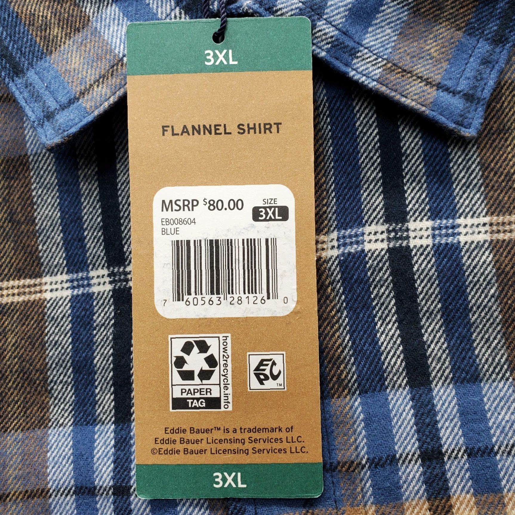 Eddie Bauer Eddie Bauer Mens 3XL Flannel Shirt Plaid Relaxed Open Collar EB008604 Size US XXL / EU 58 / 5 - 6 Thumbnail