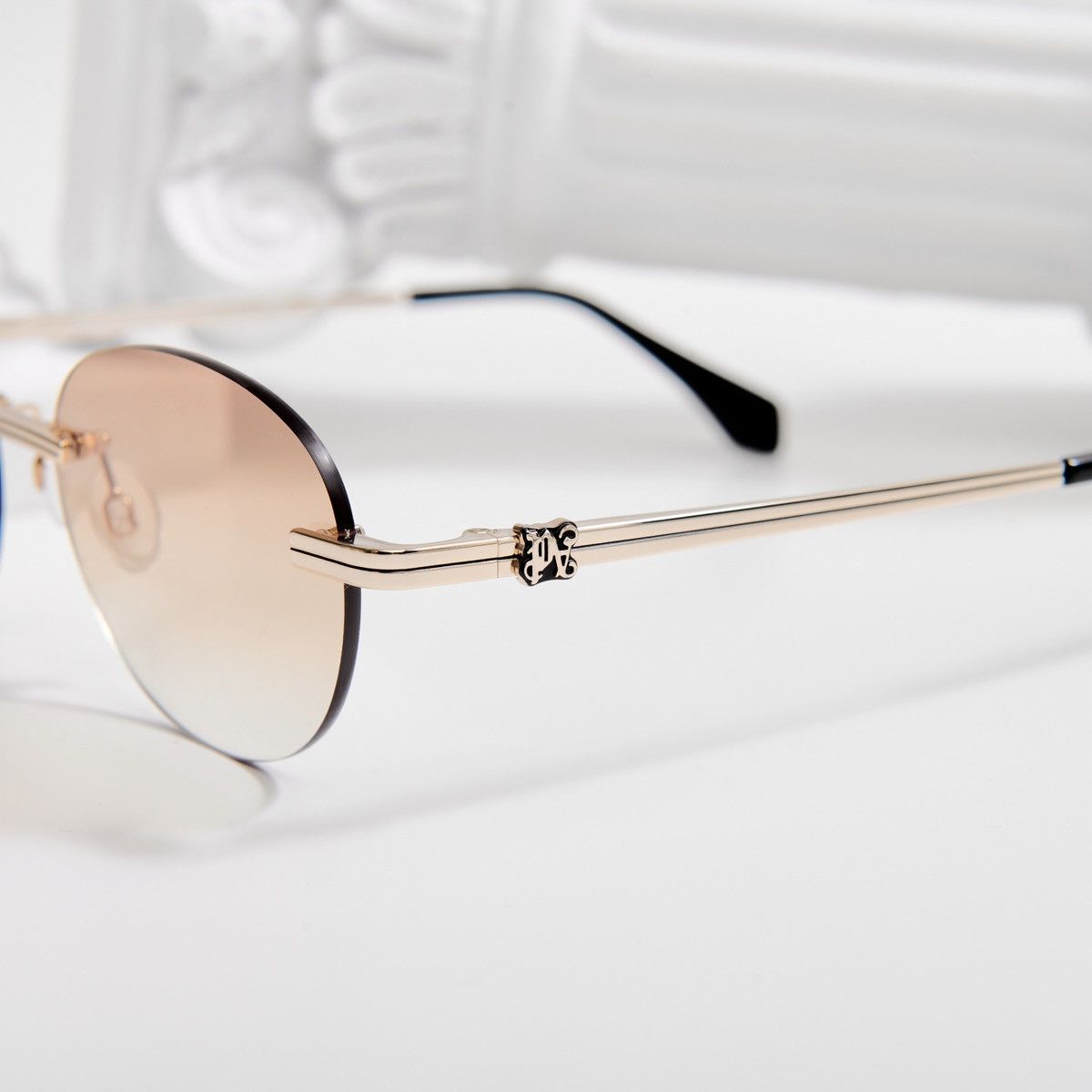 Palm Angels PALM ANGELS CRYSTAL GOLD ORANGE GRADIENT SUNGLASSES Size ONE SIZE - 3 Thumbnail