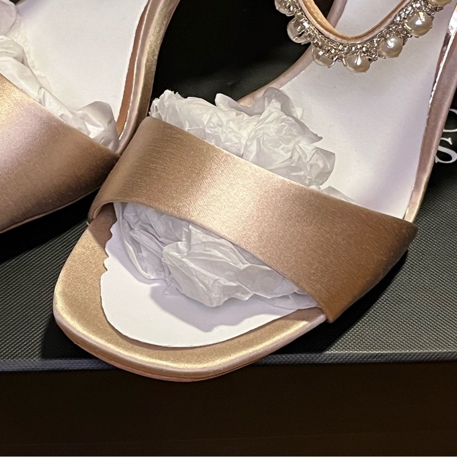 Badgley Mischka Badgley Mischka Korina Satin Heeled Sandals - Size 9 Size US 9 / IT 39 - 2 Thumbnail