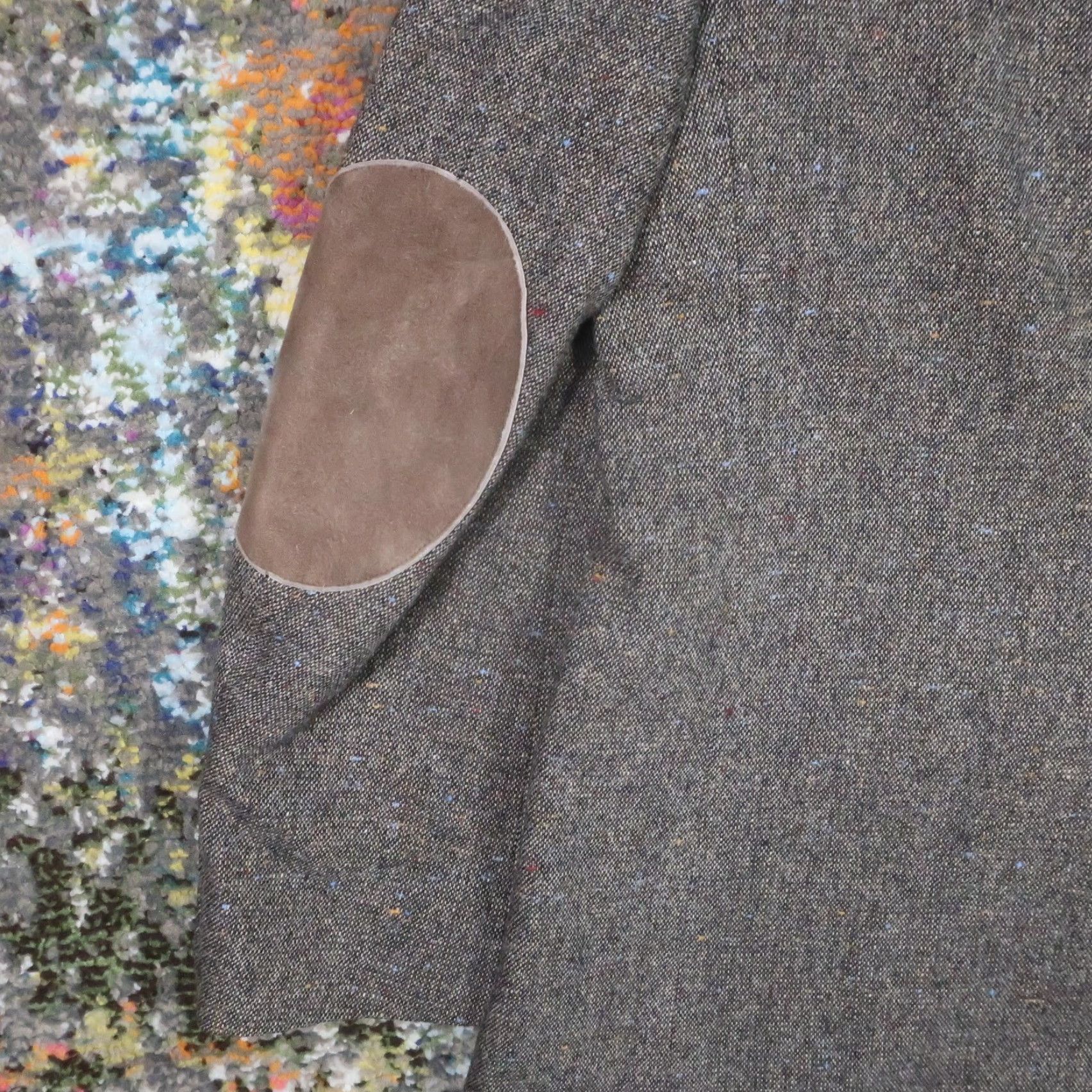 Stafford Stafford Blazer Mens 42 Brown Wool Lambswool Blend Retro Elbow Patches EUC Vintage No Size 42R - 6 Thumbnail