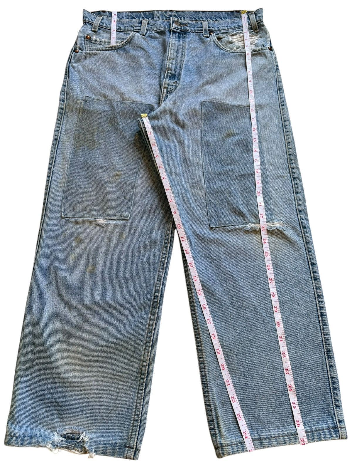 Levi's Vintage 90s Levis 540 Orange Tab Mud Wash Patched Baggy Jean Size US 35 - 14 Thumbnail