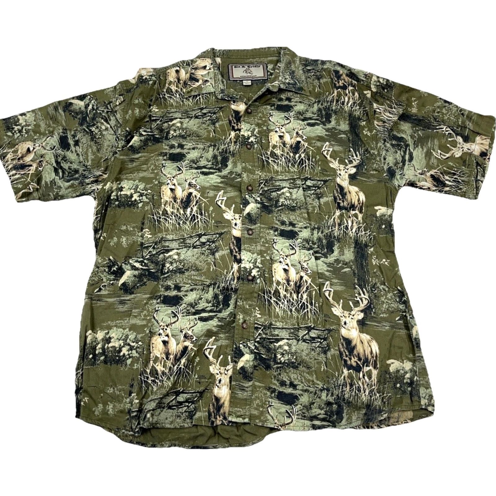 Vintage Bit & Bridle Shirt Men XL Camouflage Button Up Western Casual Workwear VTG Y2K Size US XL / EU 56 / 4 - 2 Thumbnail