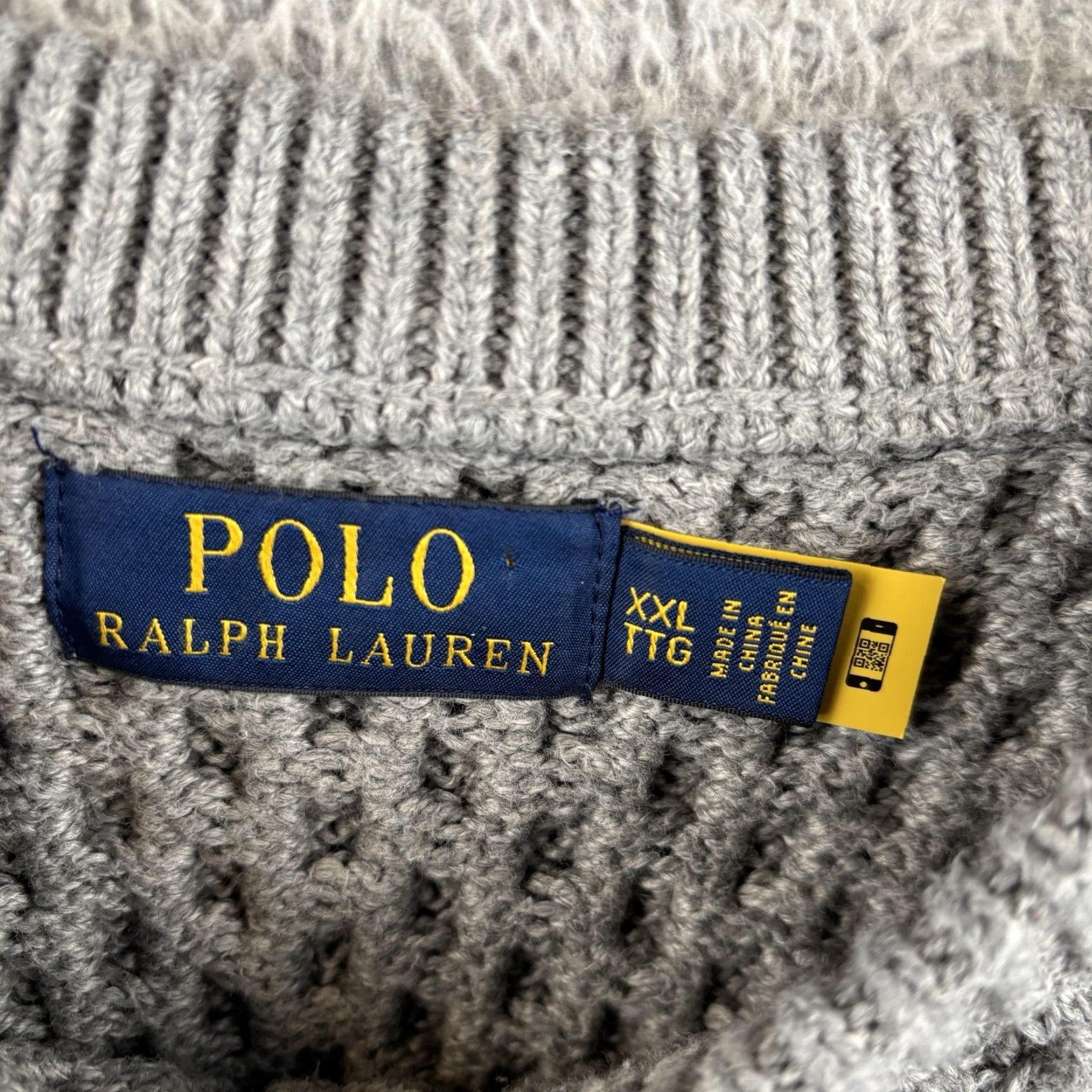 Polo Ralph Lauren Polo Ralph Lauren Sweater Mens 2XL Gray Cotton Aran Chunky Cable Knit Fisherman Shirt? Size US XXL / EU 58 / 5 - 3 Thumbnail