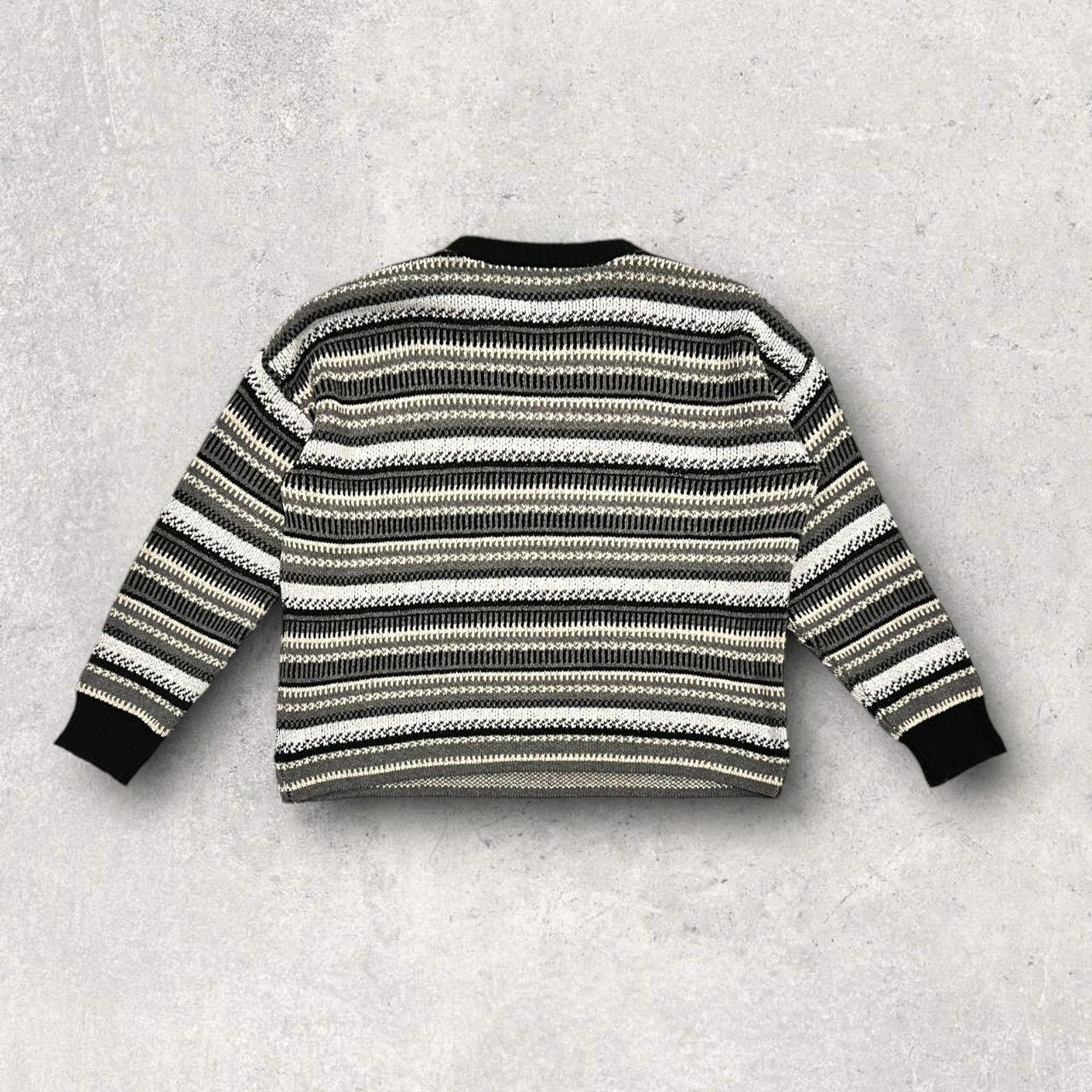 Vintage Vintage Striped Knit Sweater w/ Earthy Tones & Chest Pocket Size US L / EU 52-54 / 3 - 3 Thumbnail