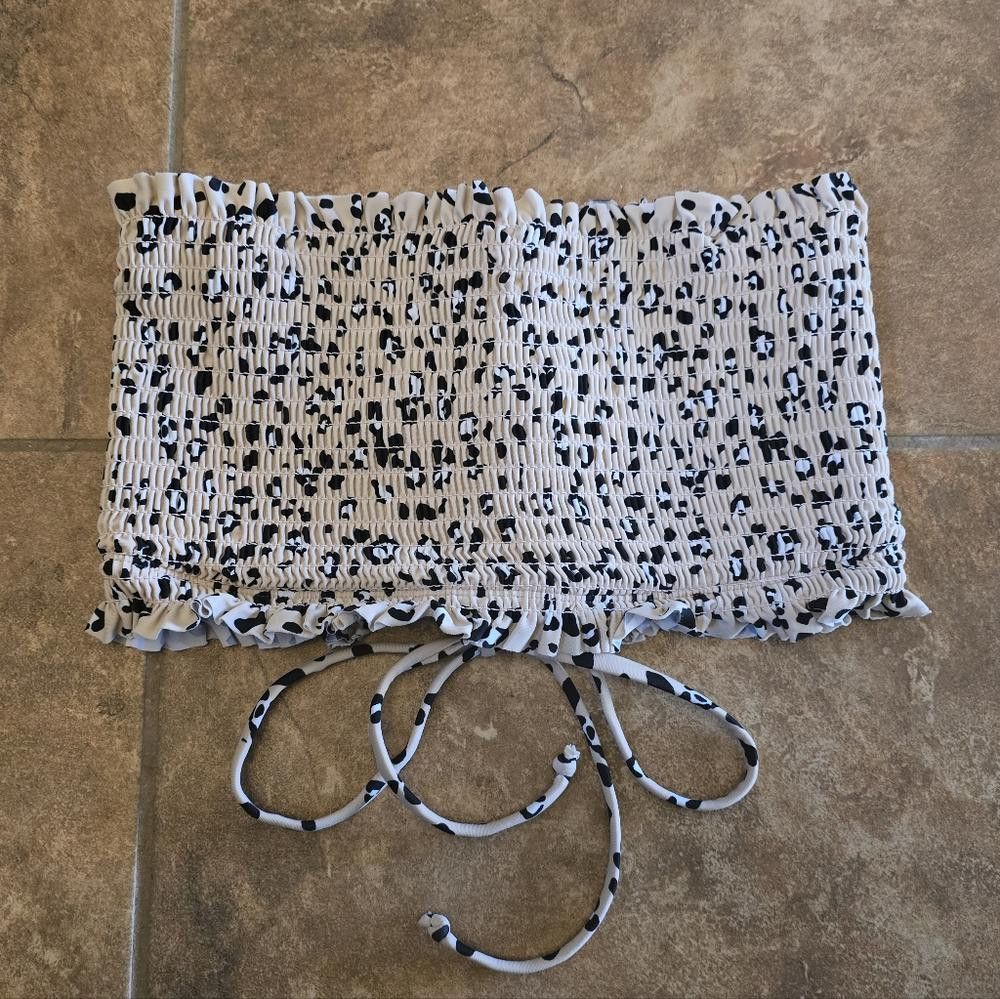 Designer Beige Black Animal XHLN Bikini Top Size ONE SIZE - 1 Thumbnail