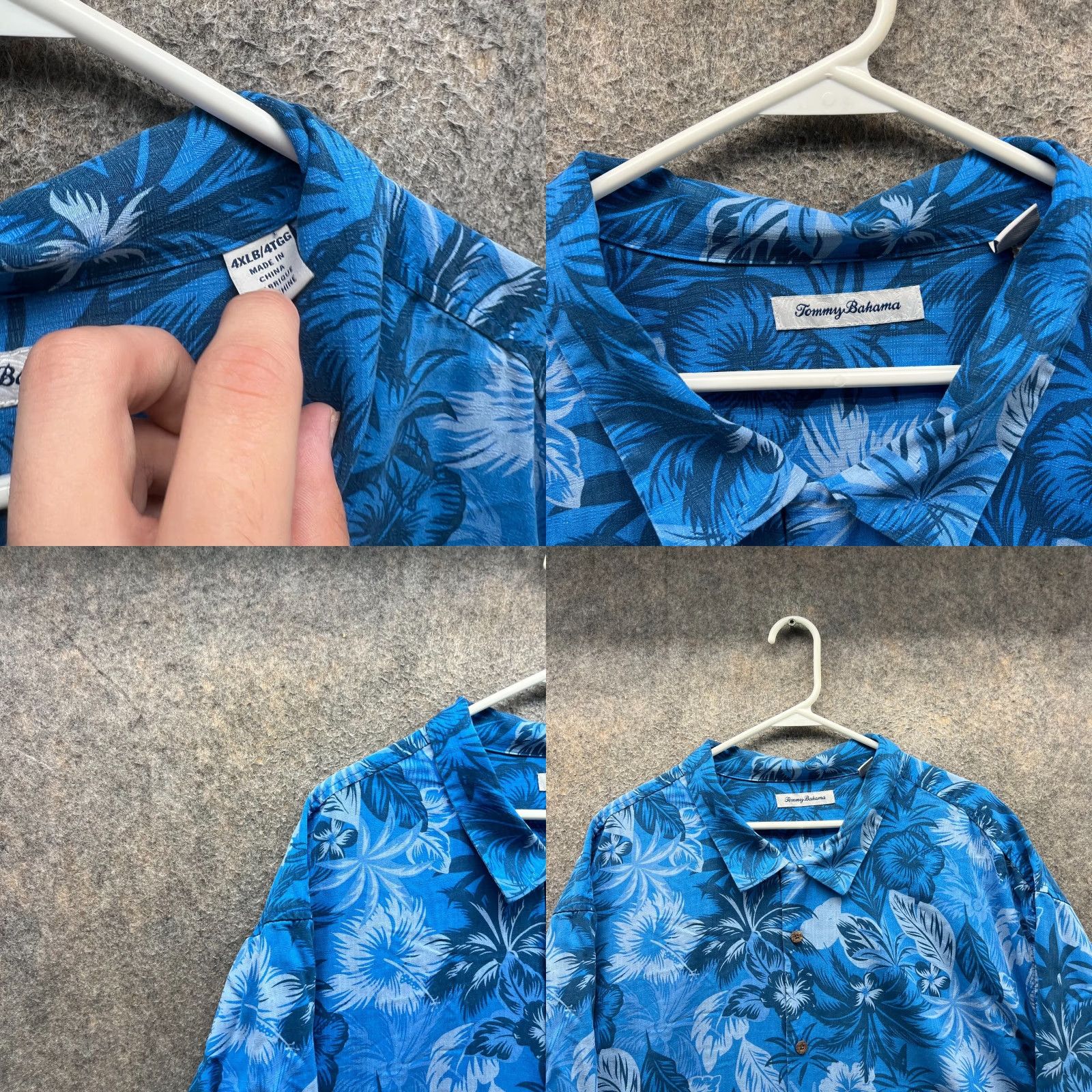 Tommy Bahama Tommy Bahama Shirt Mens 4XLB Blue Button-Down Hawaiian Floral Silk Big & Tall Casual Shirt Size US XXL / EU 58 / 5 - 8 Thumbnail