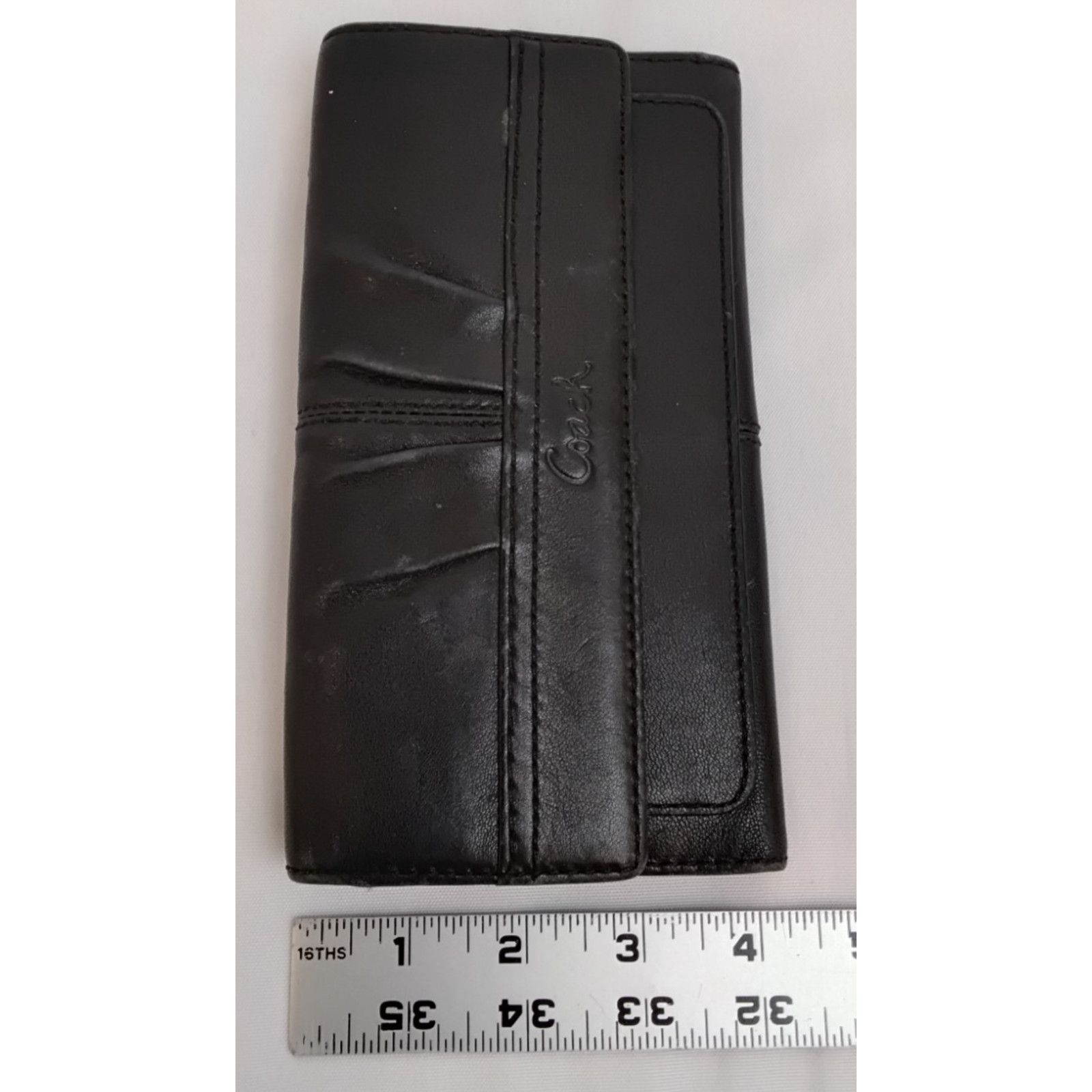Coach Coach Tri-Fold Black Leather Wallet Envelope Snap VTG 2000s Size ONE SIZE - 11 Thumbnail