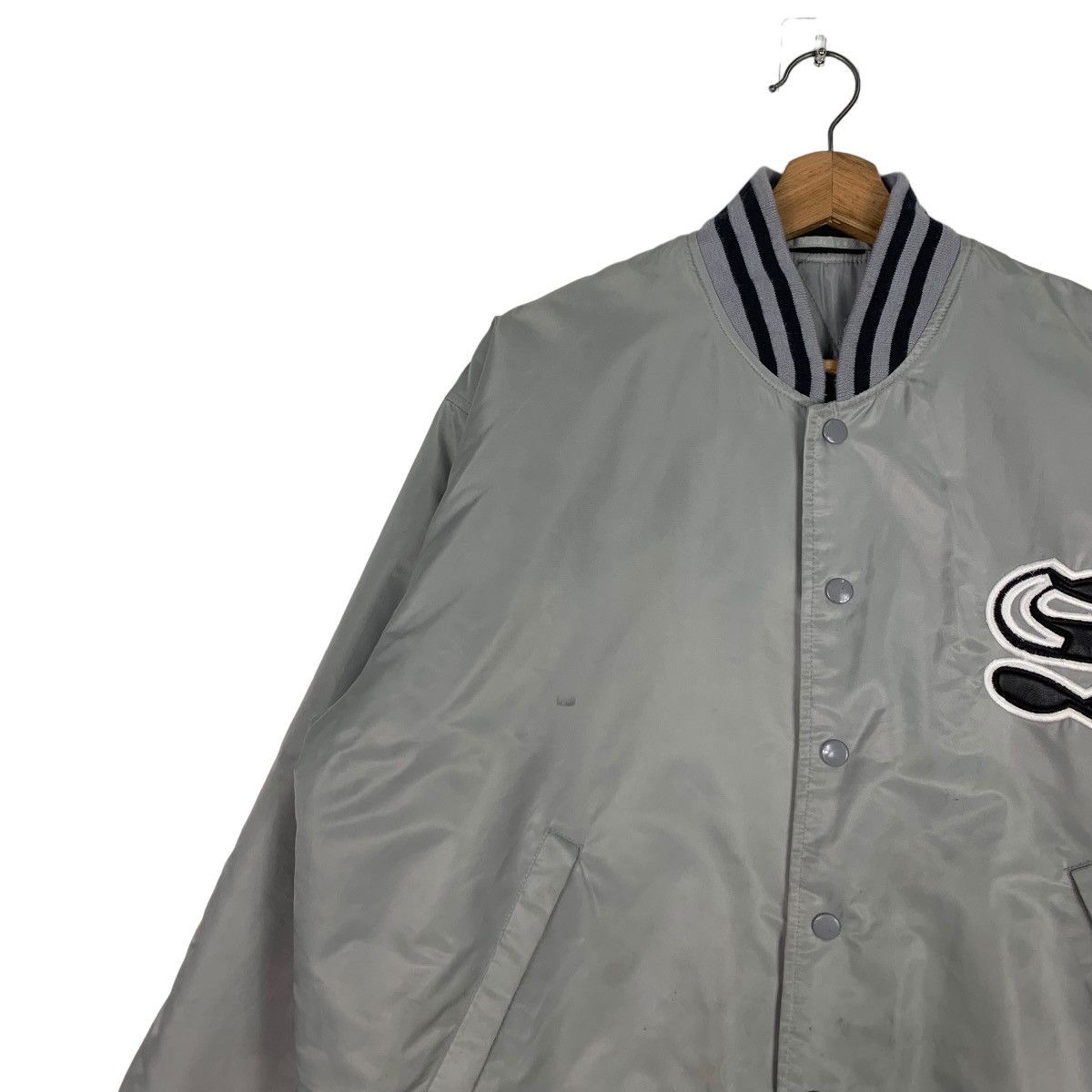 Japanese Brand HILLCROP Grey Varsity Jacket Coach Jacket #0921-C41 Size US M / EU 48-50 / 2 - 6 Thumbnail