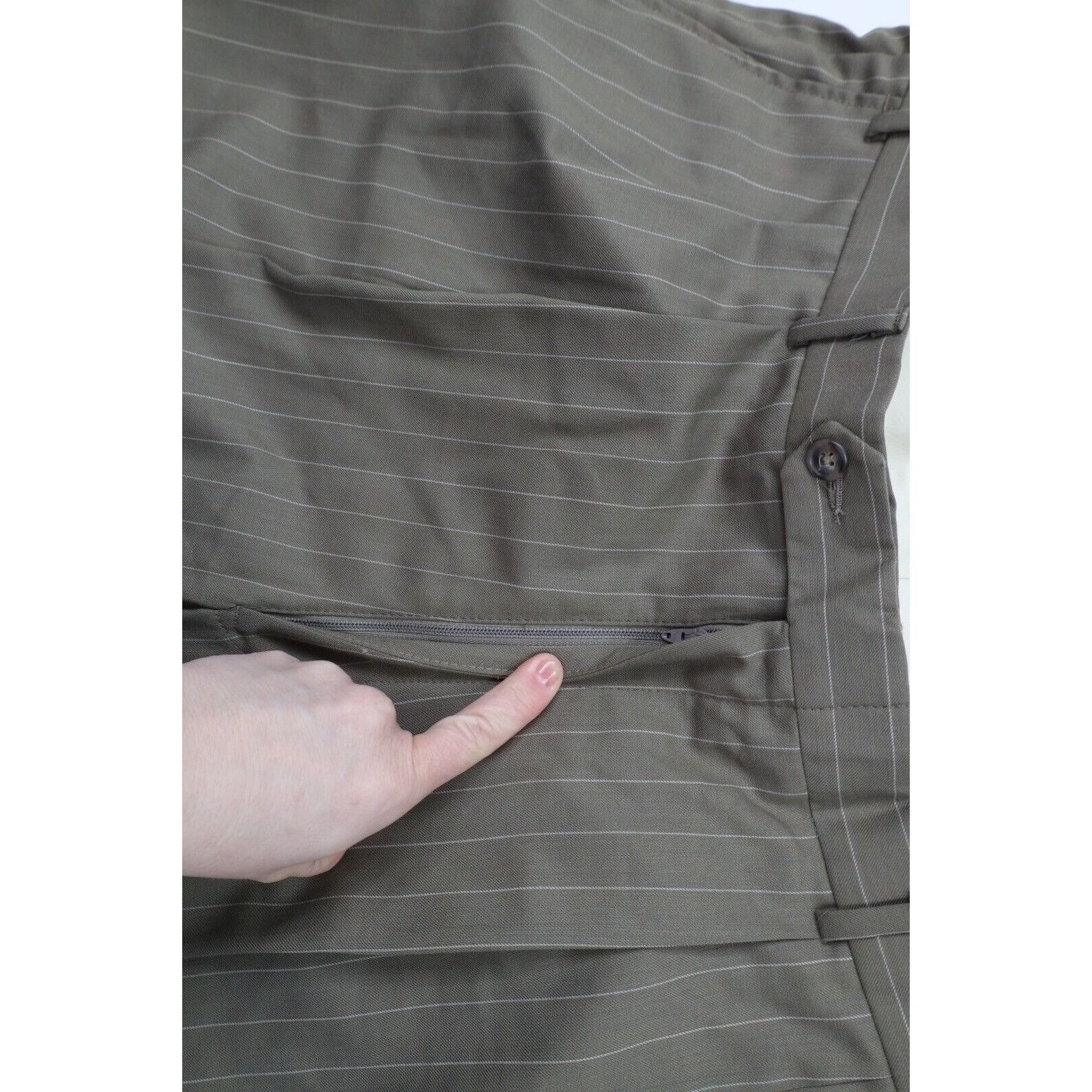 Vintage Vintage 70s Streetwear 2 Piece Pinstriped Suit Wedding Size 44R - 22 Thumbnail