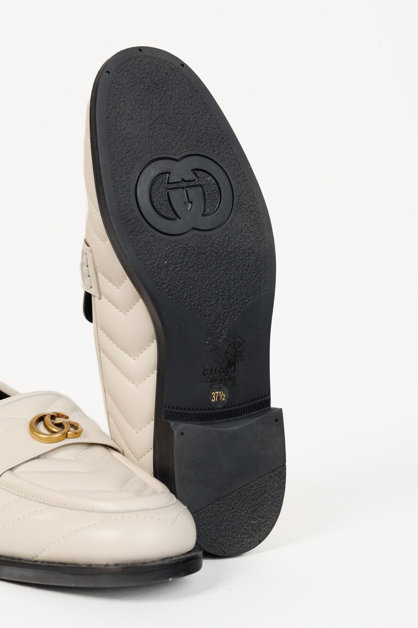 Gucci Gucci Marmont Cream GG Matelasse Leather Loafers Size US 7 / IT 37 - 6 Thumbnail