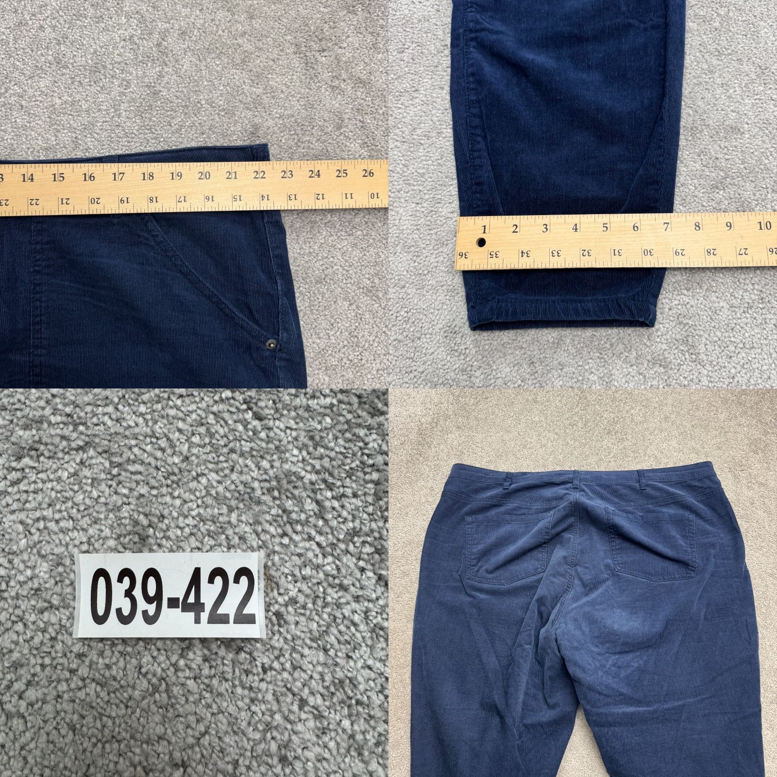 Vintage Lane Bryant Womens Pants Skinny Corduroy 22 Blue High Rise Stretch Casual Cotton Blend Size 40" / US 18 - 9 Thumbnail