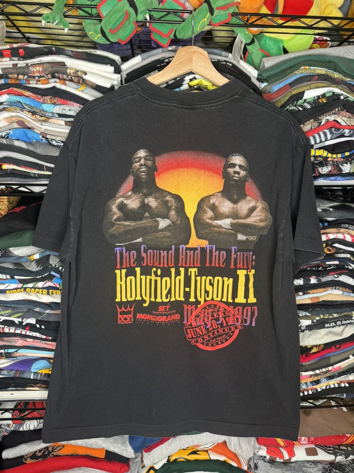 Vintage Vintage 1997 Holyfield vs Tyson II Boxing Promo Tee Size US XL / EU 56 / 4 - 1 Thumbnail