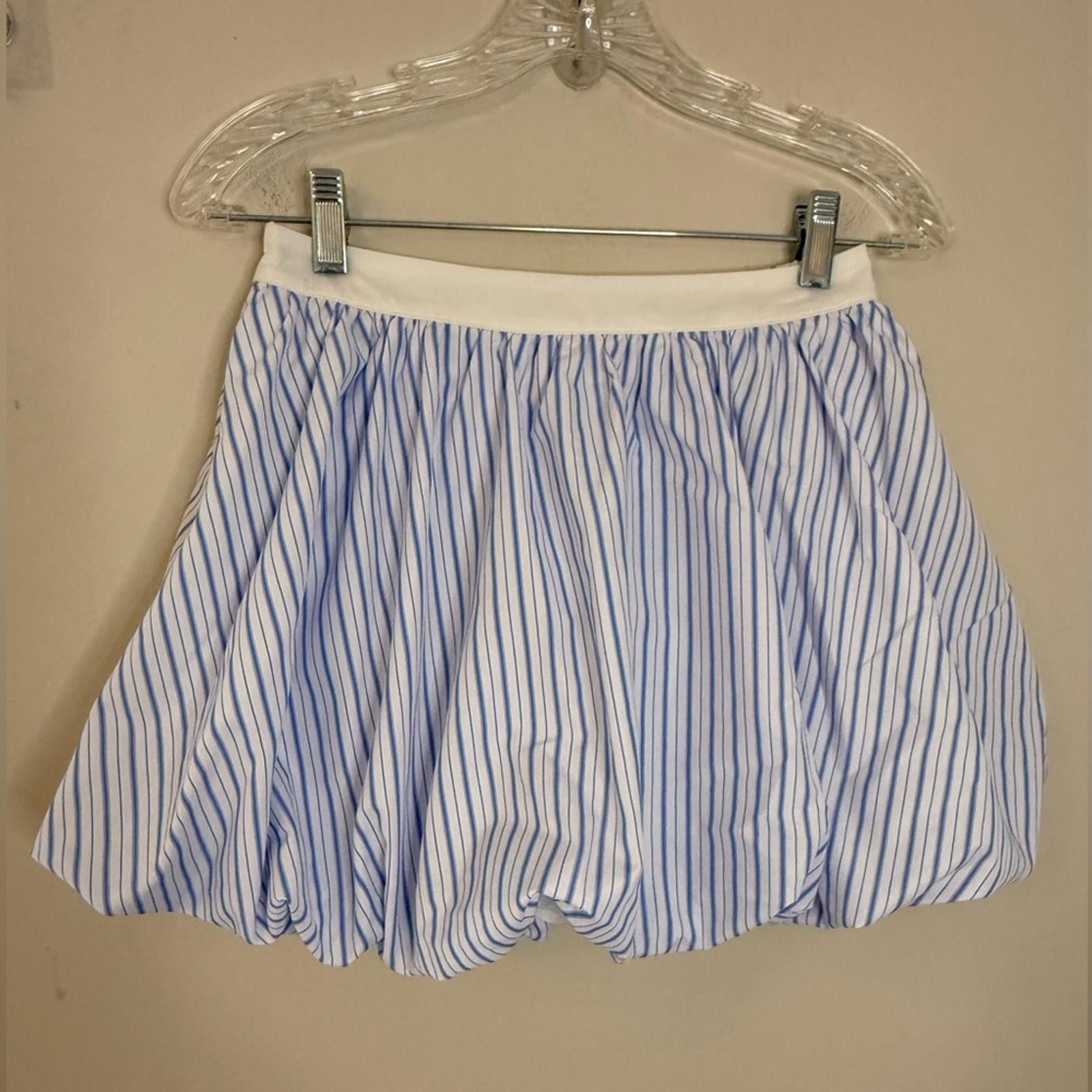 Other Lizette blue & white stripe balloon hem skort SZ M Size 32" / US 10 / IT 46 - 5 Thumbnail