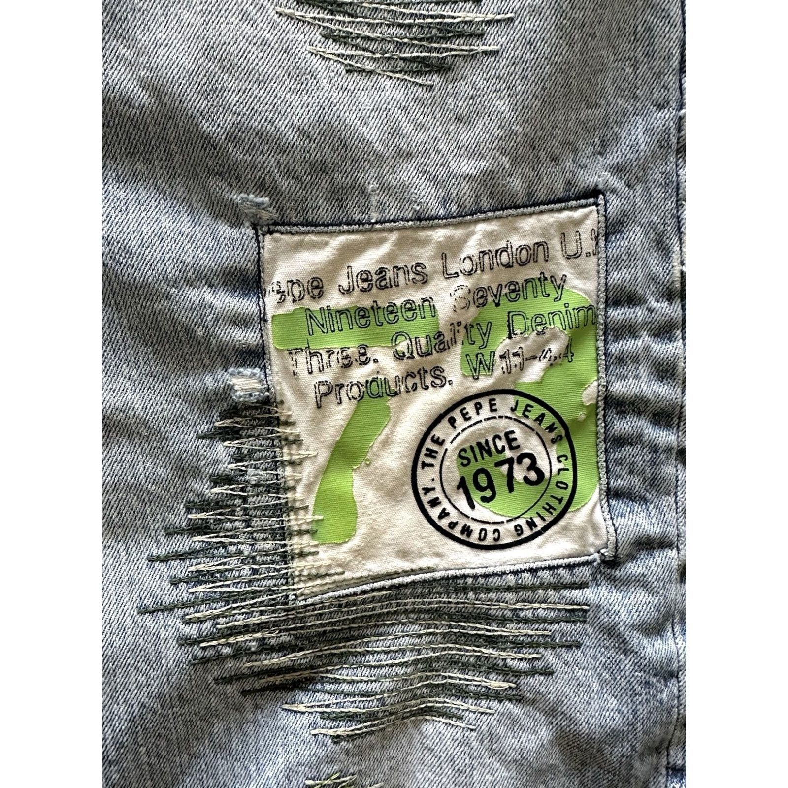Pepe Jeans VINTAGE Pepe Jeans Shorts Mens 34 Blue Jorts Denim Baggy Hip Hop 90s Y2K Embroidered Distressed Relaxed Five-Pocket Bermuda Casual Size US 34 / EU 50 - 4 Thumbnail