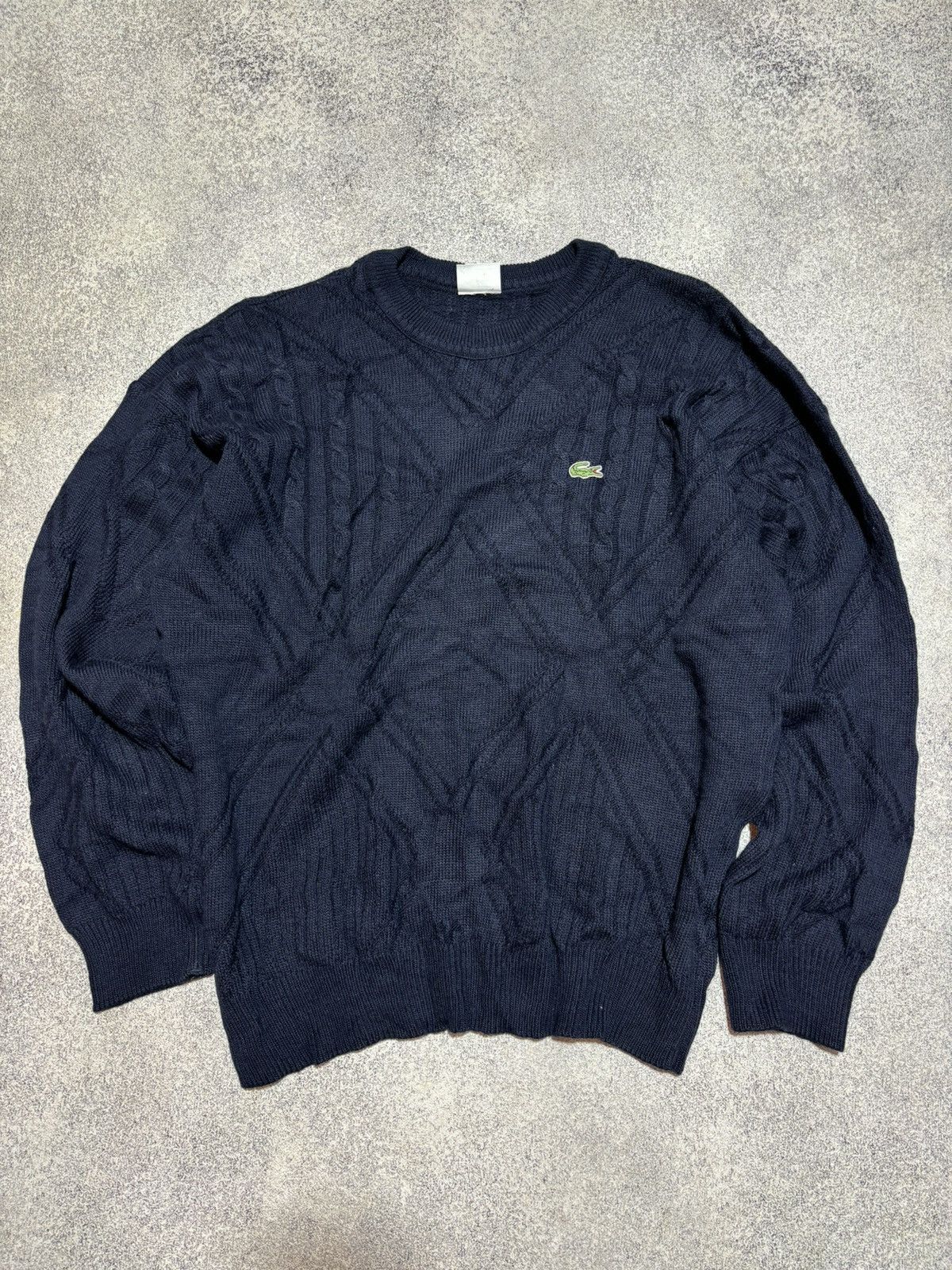 Japanese Brand × Lacoste × Vintage Vintage Lacoste Croc Logo Blue Wool Sweater Size US L / EU 52-54 / 3 - 1 Thumbnail