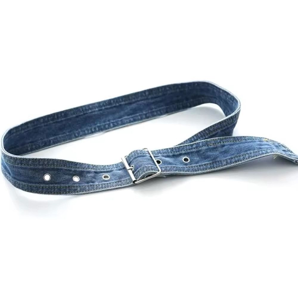 Designer × Japanese Brand × Leather Denim Waist Belt metal buckle Size ONE SIZE - 2 Thumbnail