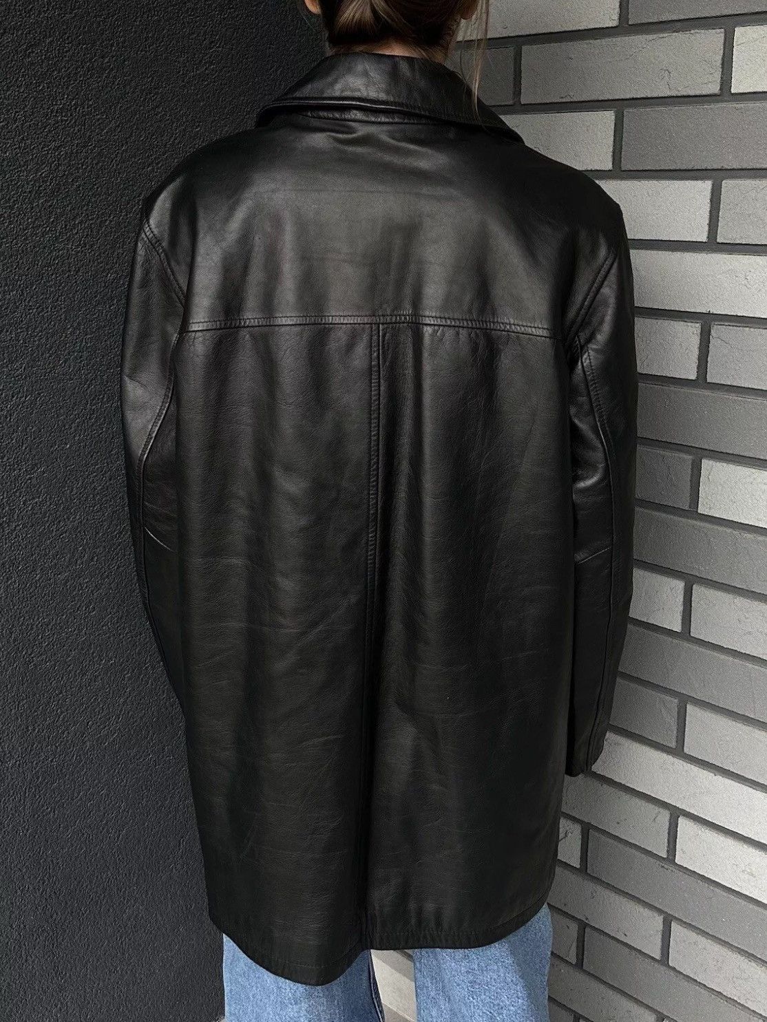 Vintage × Zara Vintage ZARA man oversized Leather Jacket Coat Black Size L Size US L / EU 52-54 / 3 - 10 Thumbnail