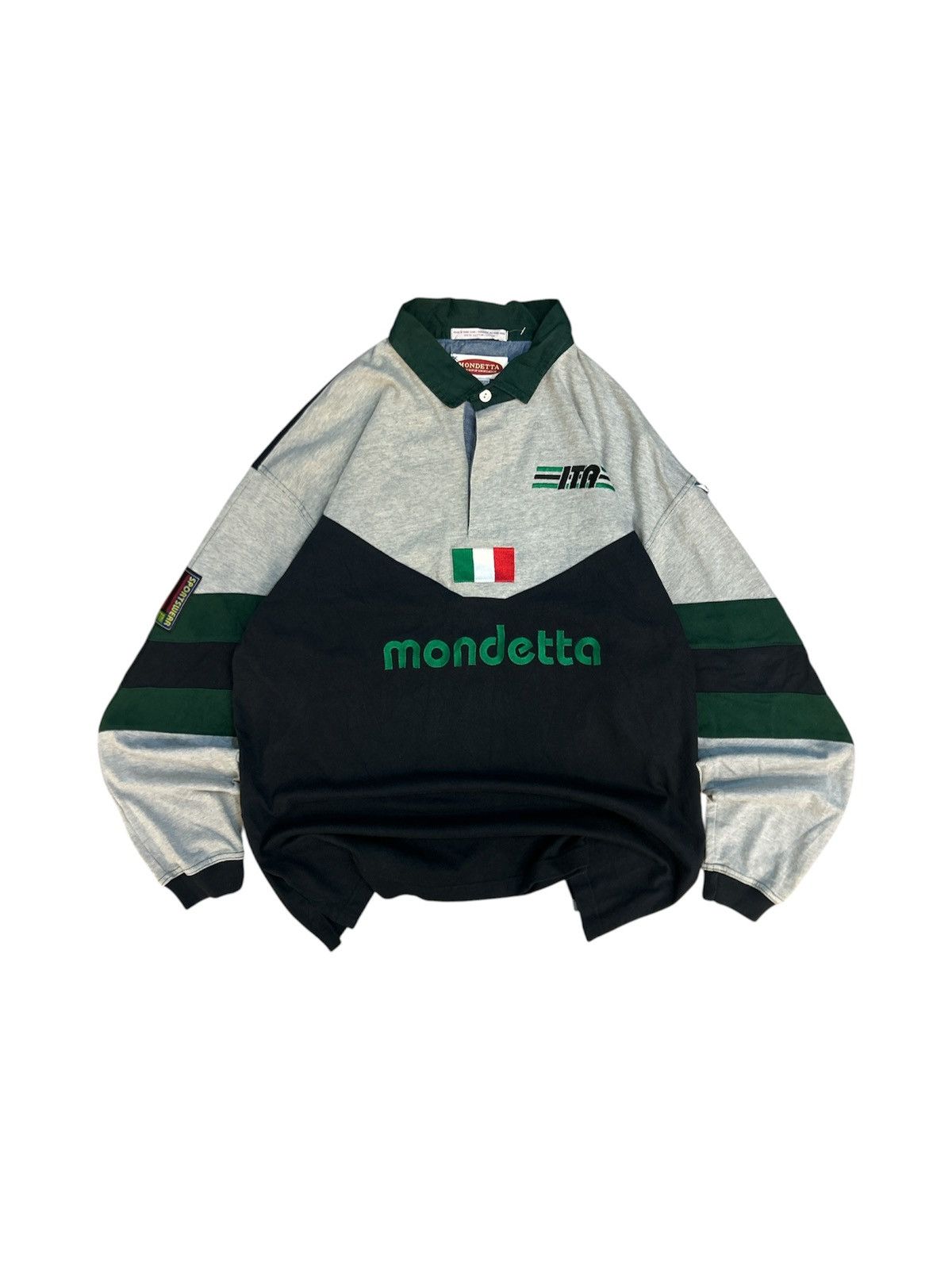 Vintage 💥RARE💥Vintage Mondetta "Italy" Embroidered Rugby Polo Shirt Size US L / EU 52-54 / 3 - 2 Thumbnail