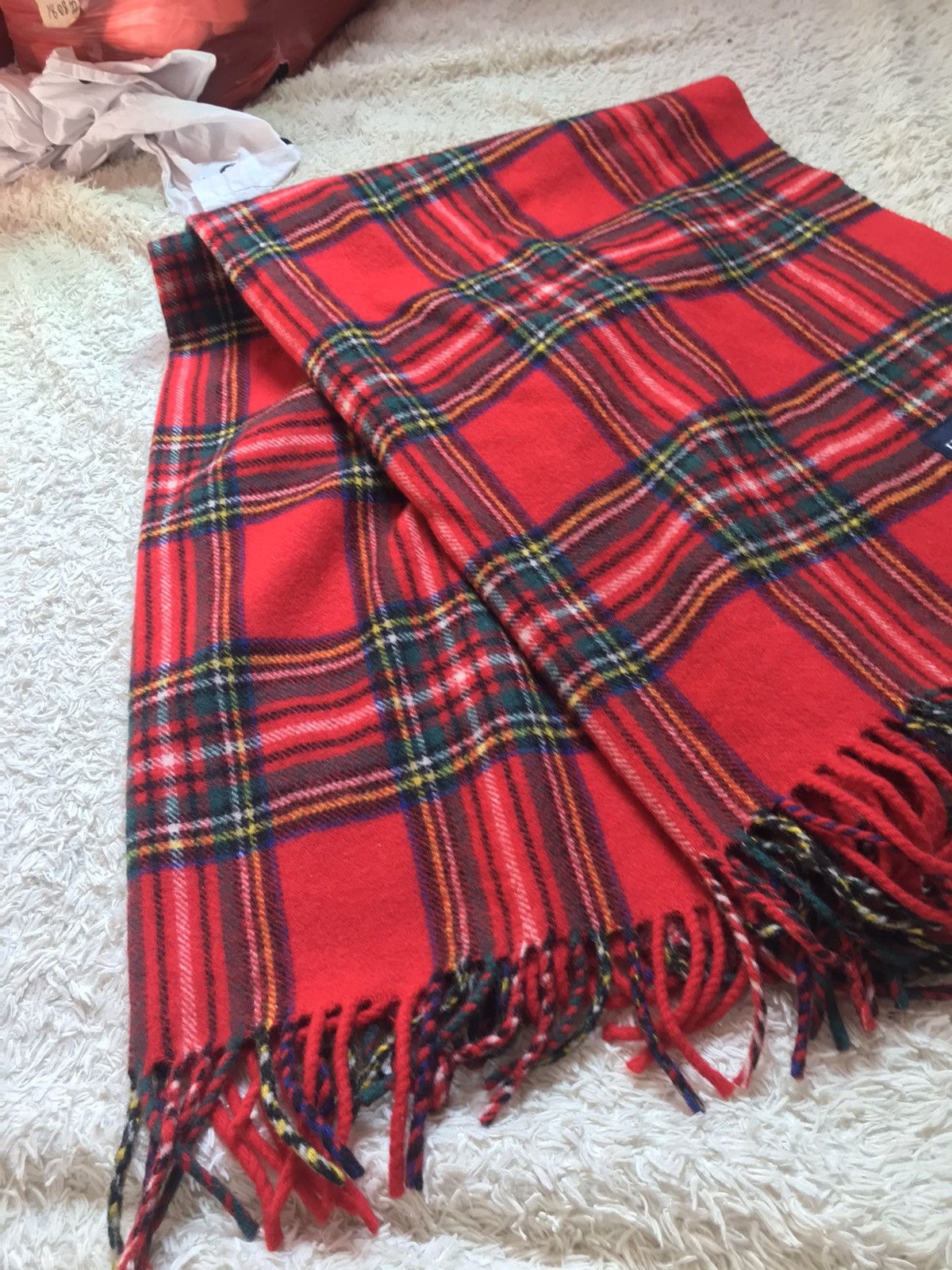 Polo Ralph Lauren × Vintage ‼️VINTAGE SCARF RALPH LAUREN WOOL TARTAN PATTERN‼️ Size ONE SIZE - 9 Thumbnail