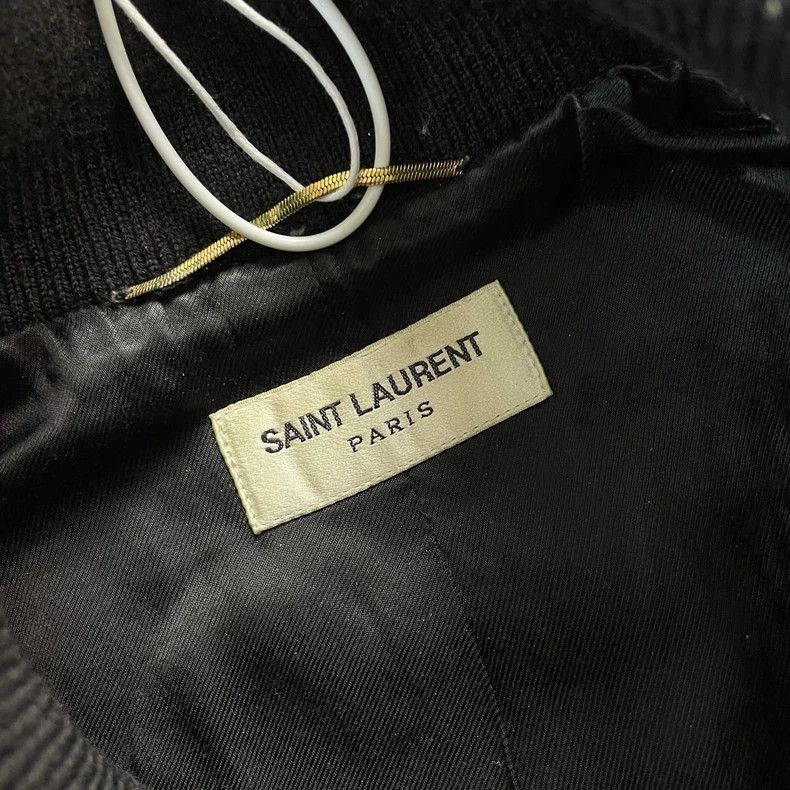 Saint Laurent Paris Saint Laurent Black Baseball Jacket with Stars-2506 Size US M / EU 48-50 / 2 - 5 Thumbnail
