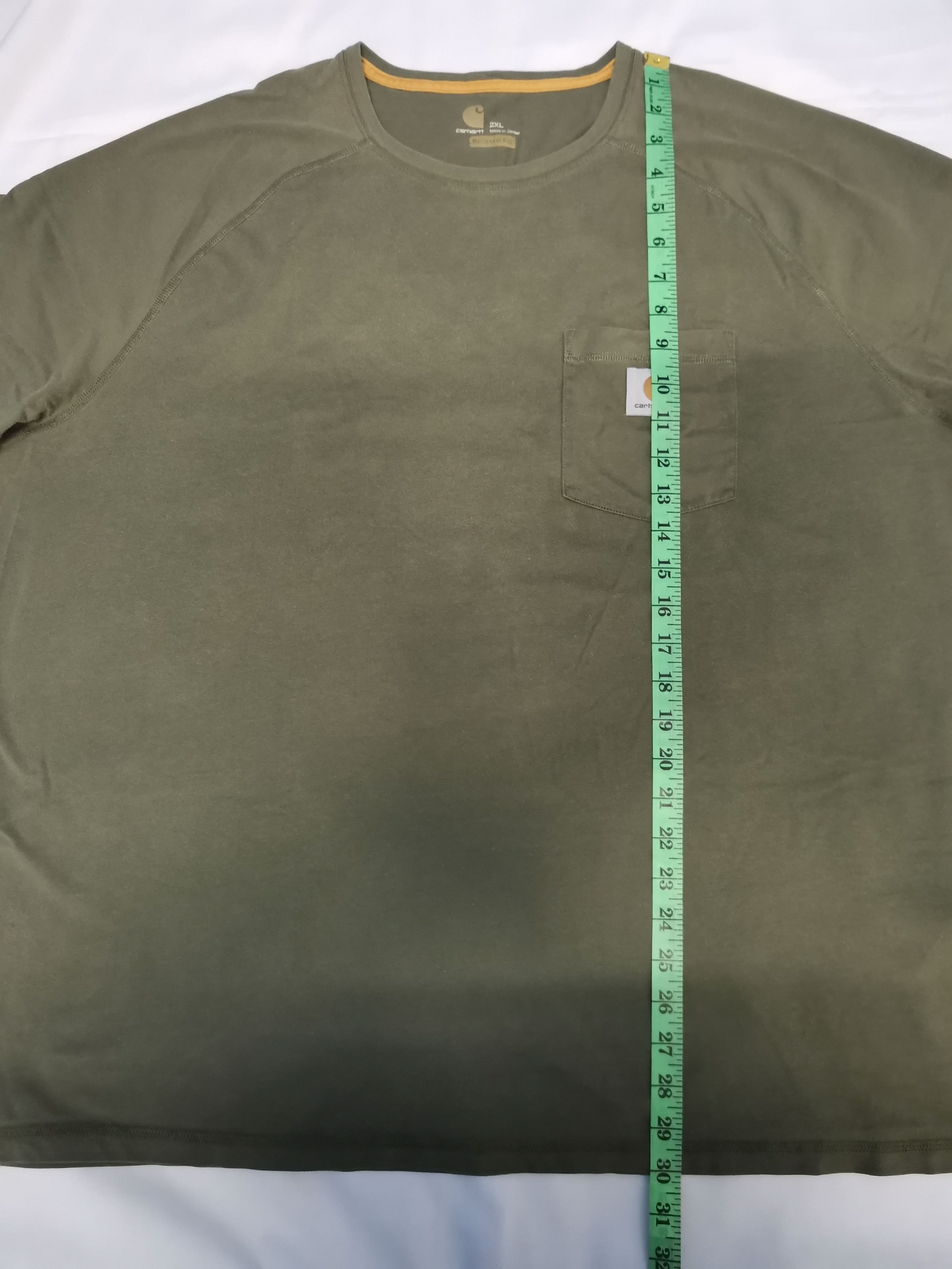 Carhartt Vintage Carhatt Relaxed Fit Single Pocket Tee Army Green Size US XXL / EU 58 / 5 - 3 Thumbnail
