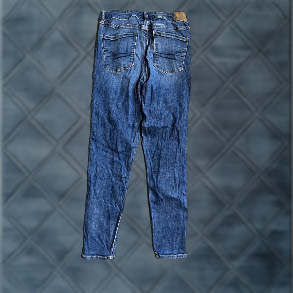 American Eagle Outfitters American Eagle Next Level Stretch Hi-Rise Jegging Pants Size 8 Regular Blue Corduroy Womens Distressed Size 30" / US 8 / IT 44 - 1 Thumbnail