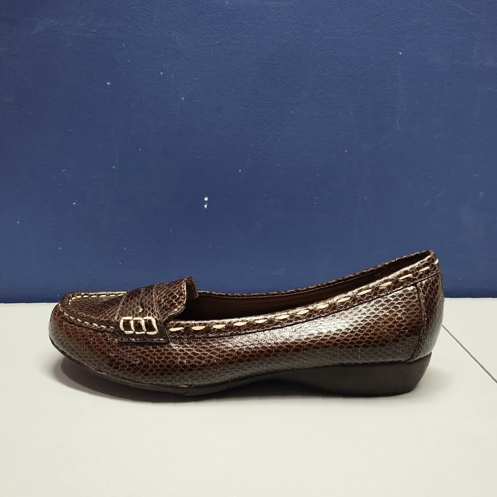 Etienne Aigner Etienne Aigner Ester Flats Womens Size 9M Brown Snake Leather Comfort 92694-7 Size US 9 / IT 39 - 5 Thumbnail