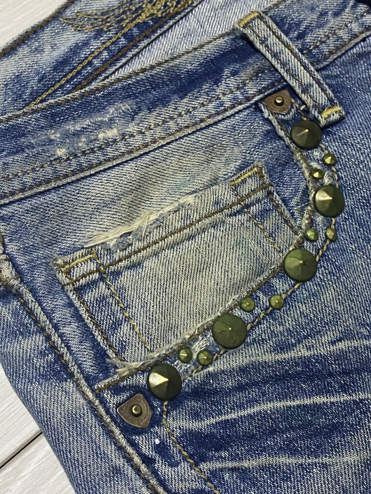 Tornado Mart Vintage Japanese Brand JC Studded Embroidered Cross Flare Size US 30 / EU 46 - 11 Thumbnail