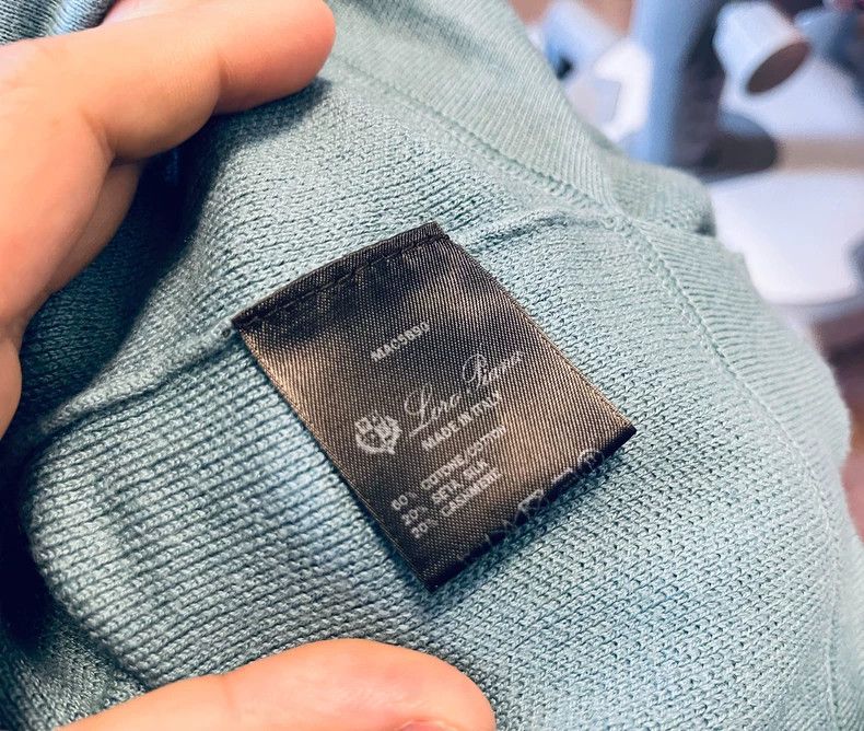 Loro Piana LORO PIANA Sesame Blue Retro American T-shirt Polo shirt Size US XL / EU 56 / 4 - 5 Thumbnail