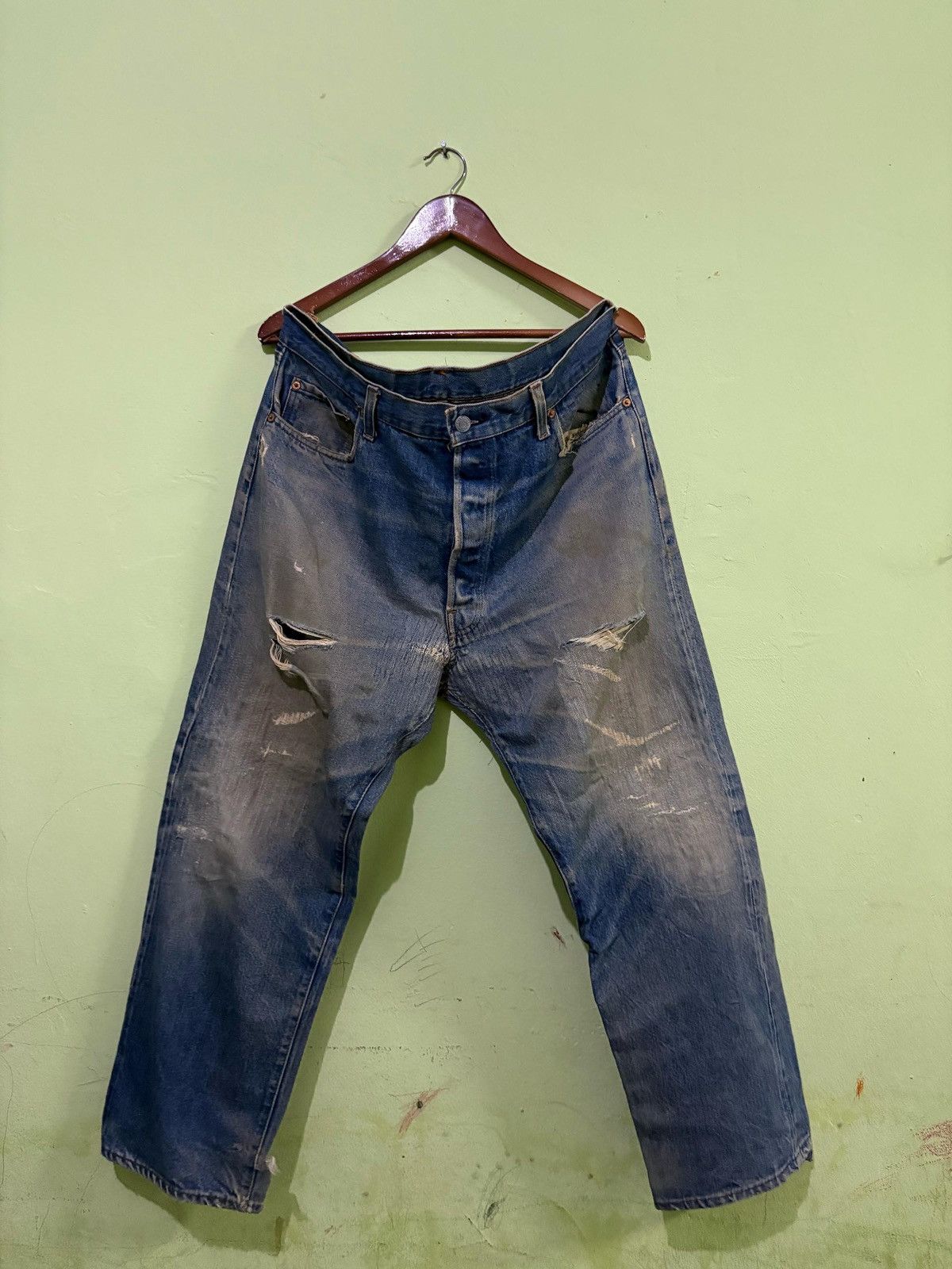 Levi's × Levi's Vintage Clothing Vintage 501 Levis Distressed Denim Pant Size US 38 / EU 54 - 1 Thumbnail