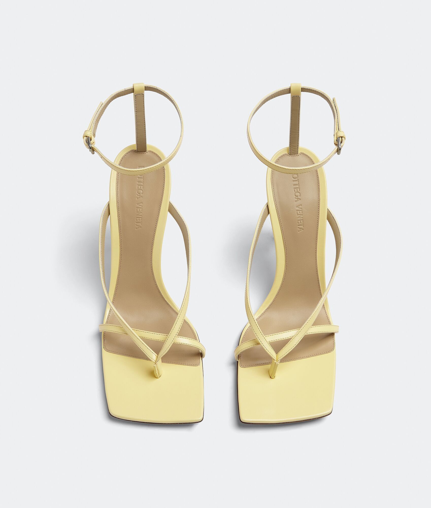 Bottega Veneta o1n1vont1024 Stretch Lace Up Sandals in Lemonade Size US 9.5 / IT 39.5 - 4 Thumbnail