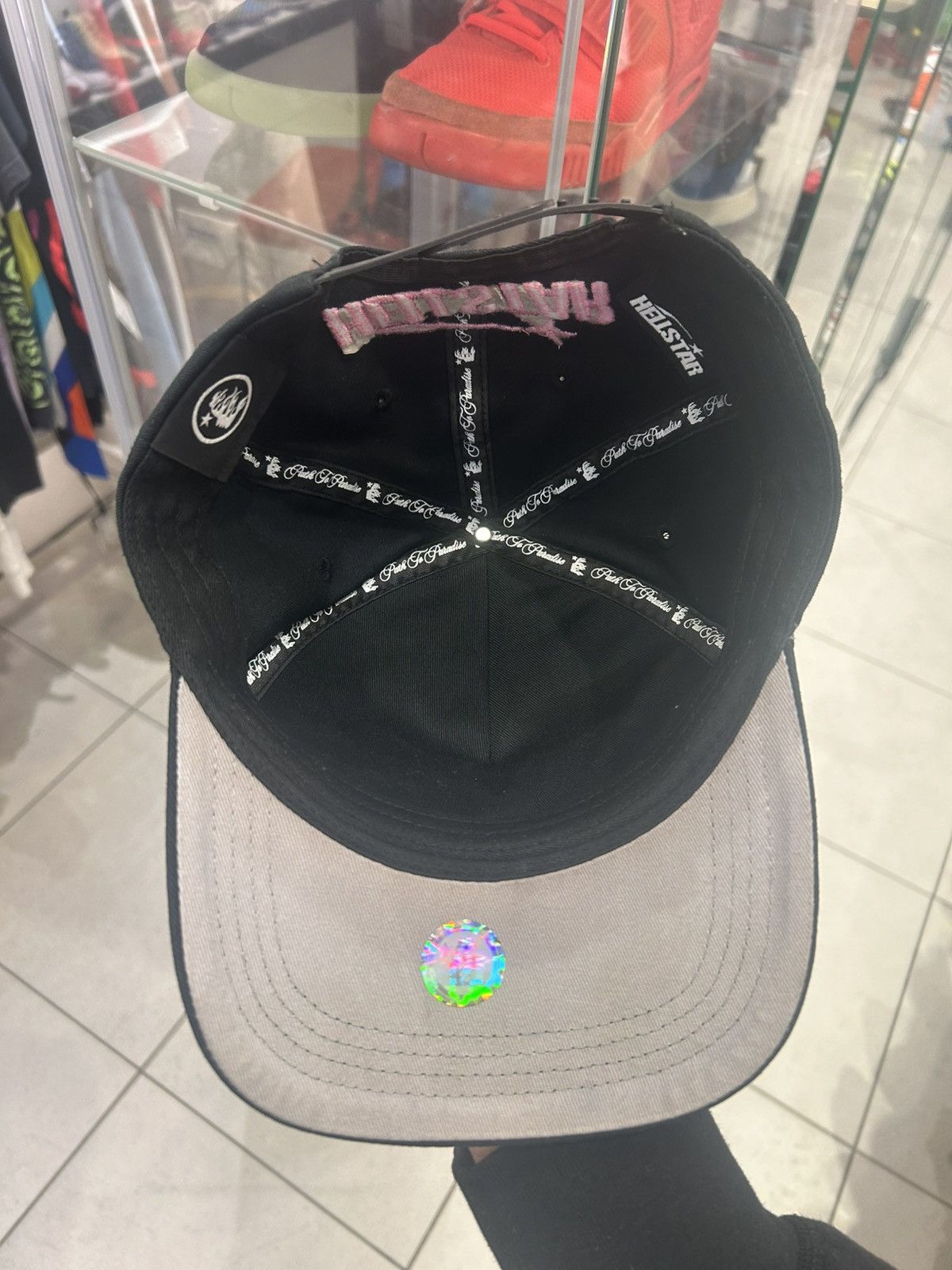 HELLSTAR Hellstar NY rhinestone hat black/pink Size ONE SIZE - 5 Thumbnail