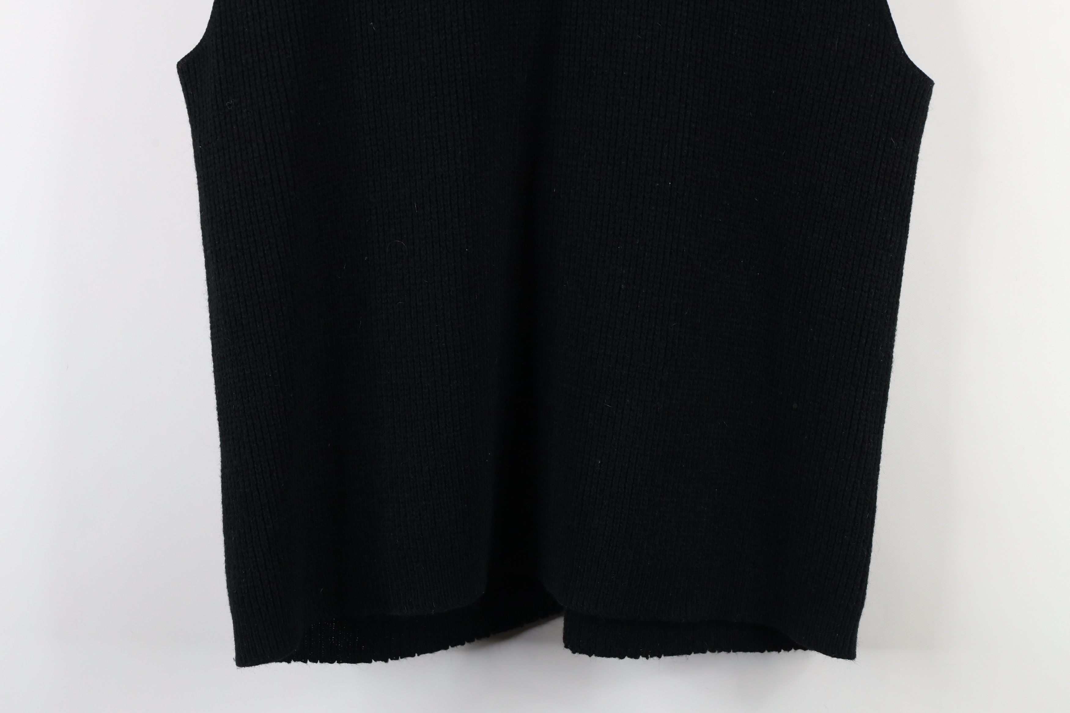 Vintage Vintage 60s 70s Streetwear Cable Knit Sweater Vest Black Size XL / US 12-14 / IT 48-50 - 9 Thumbnail