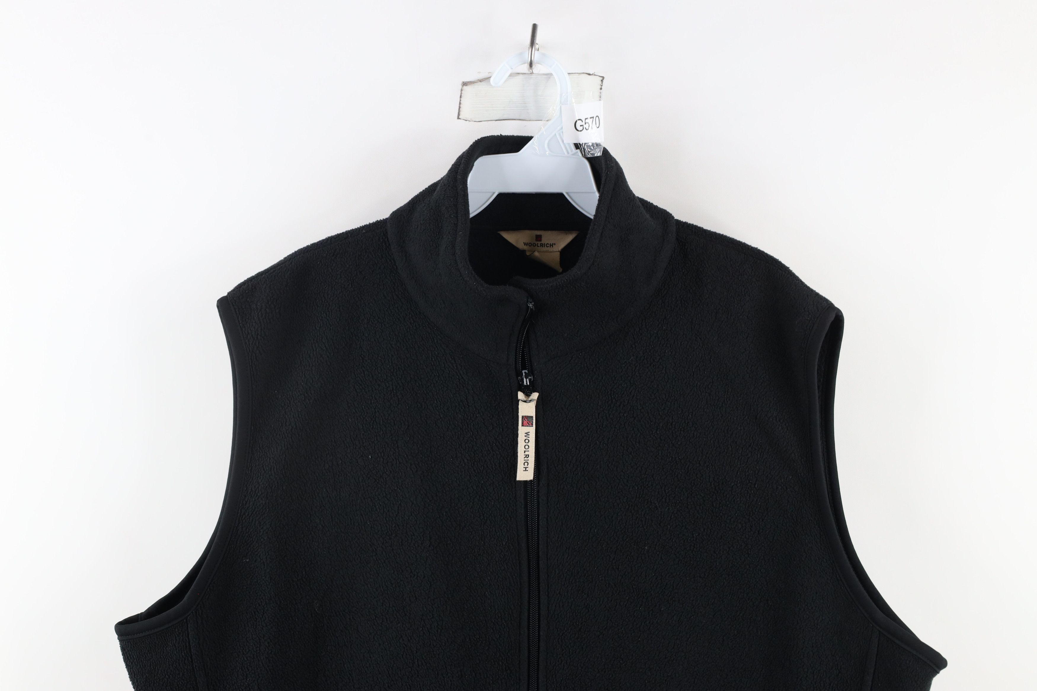 Vintage × Woolrich Woolen Mills Vintage 90s Woolrich Faded Full Zip Fleece Vest Jacket Black Size US L / EU 52-54 / 3 - 2 Thumbnail