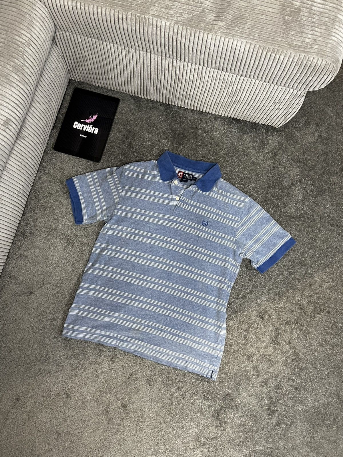 Chaps Ralph Lauren × Designer × Vintage Chaps Vintage Polo Shirt Baby Blue Size US L / EU 52-54 / 3 - 1 Thumbnail
