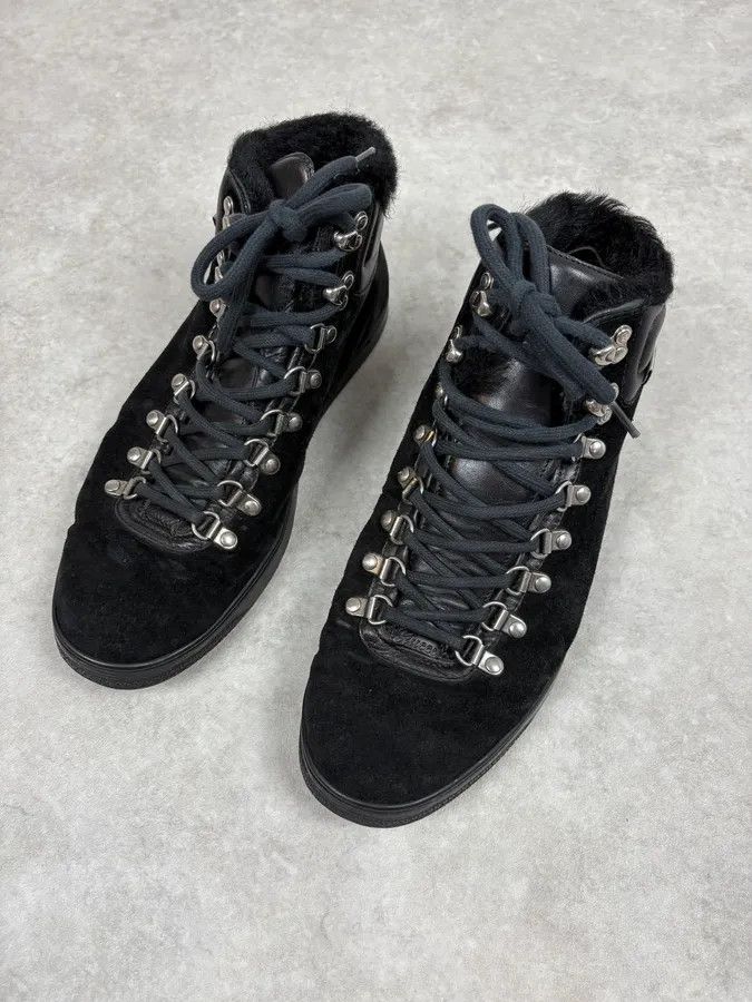 Gucci Gucci Black Suede Leather High Signature Sneakers Size US 7 / EU 40 - 3 Thumbnail