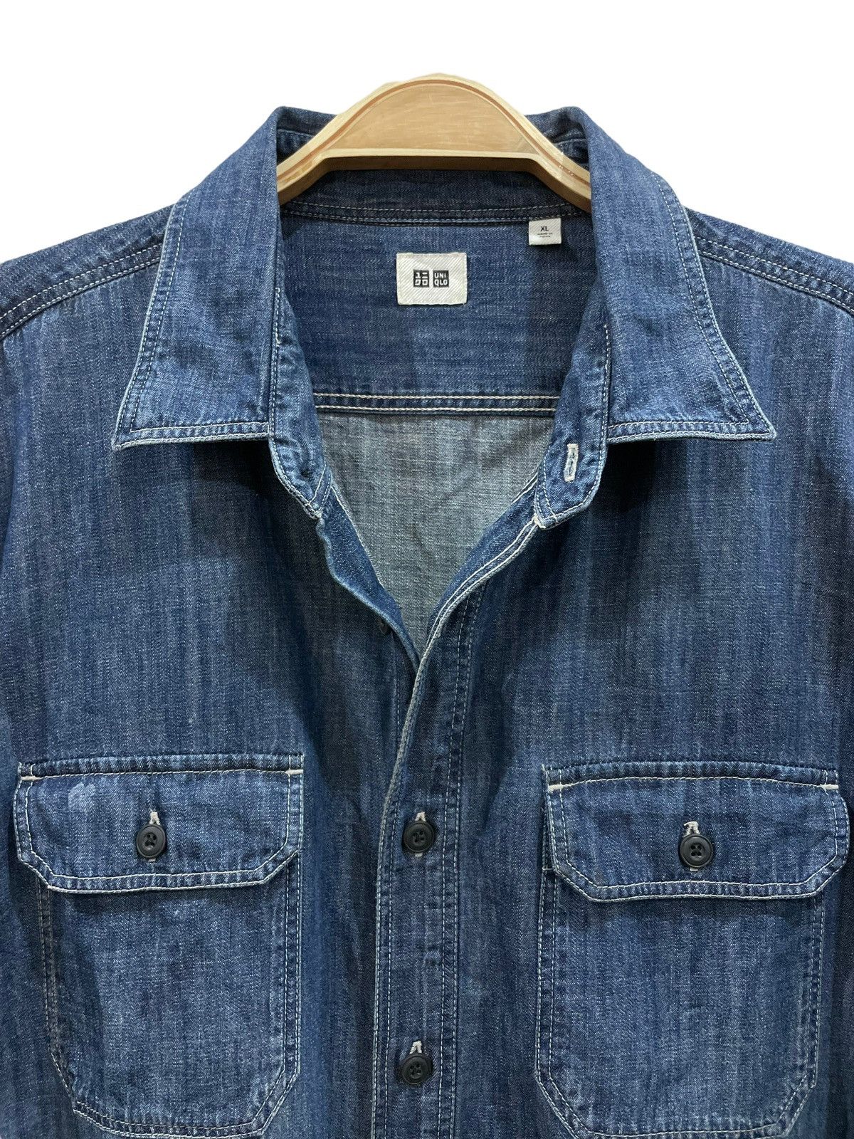 Japanese Brand × Jun Takahashi Vtg Y2k Uniqlo Faded Button Denim Jeans Flannel Size US XL / EU 56 / 4 - 8 Thumbnail