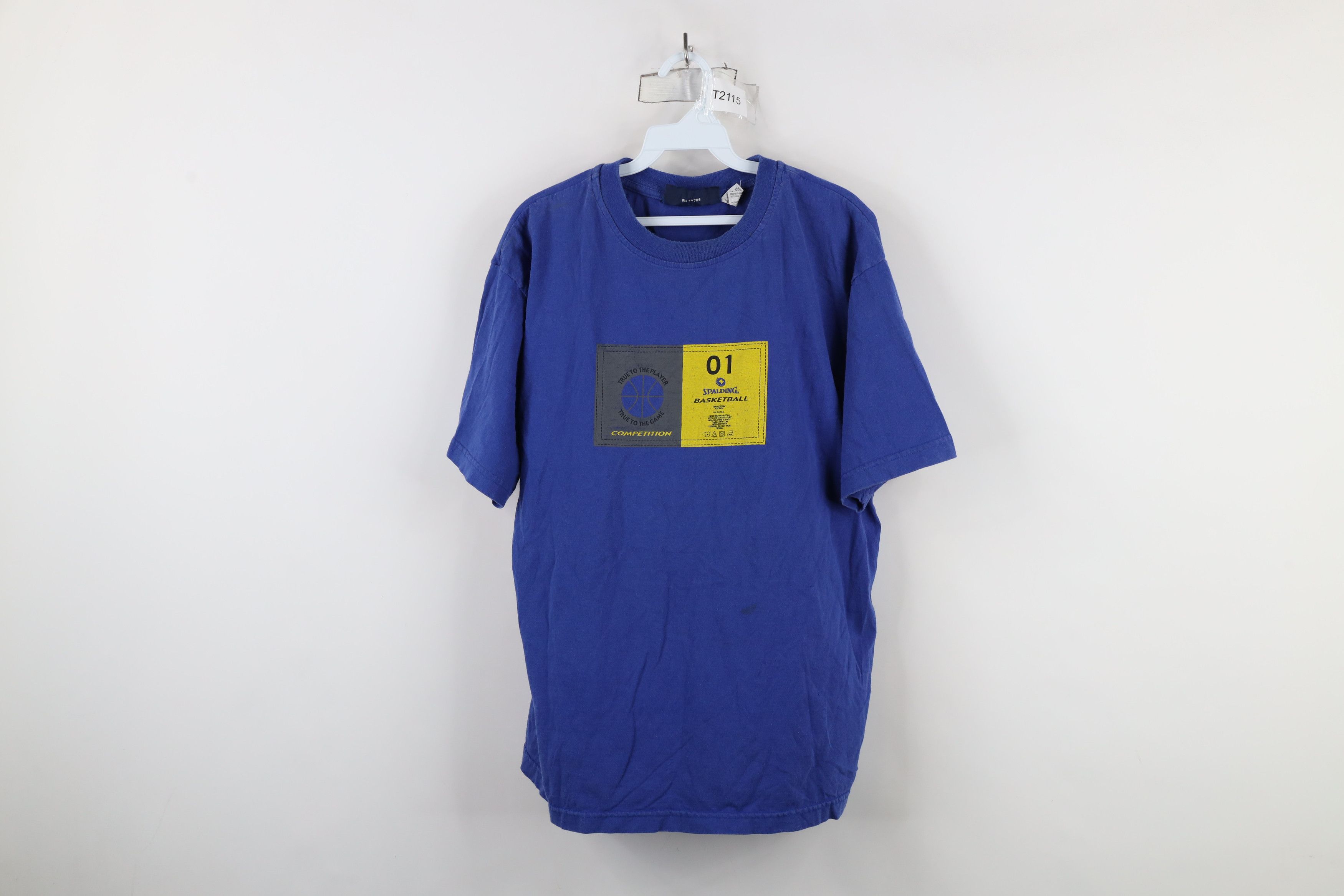 Vintage Vintage 90s Spalding Basketball Spell Out Box Logo T-Shirt Size US L / EU 52-54 / 3 - 1 Thumbnail