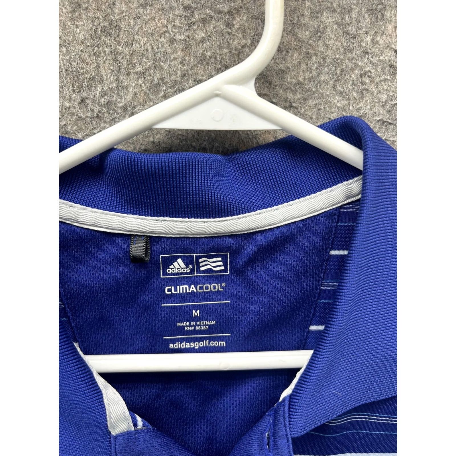 Adidas Adidas Climacool Polo Shirt Mens Medium Blue Stripe Golf Performance Shirt Size US M / EU 48-50 / 2 - 6 Thumbnail