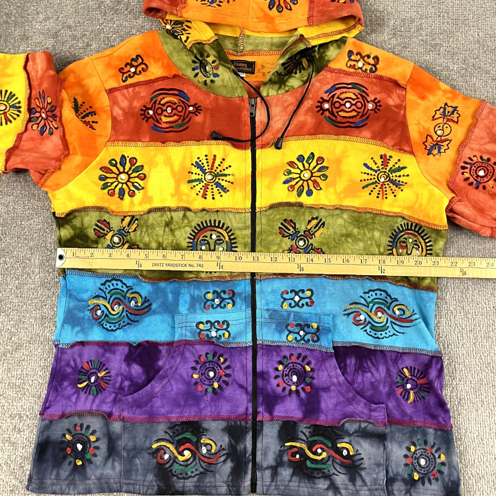 Vintage VINTAGE Rising International Hoodie Womens XL BOHO Patchwork Art Hippie Festival Jacket Size XL / US 12-14 / IT 48-50 - 4 Thumbnail