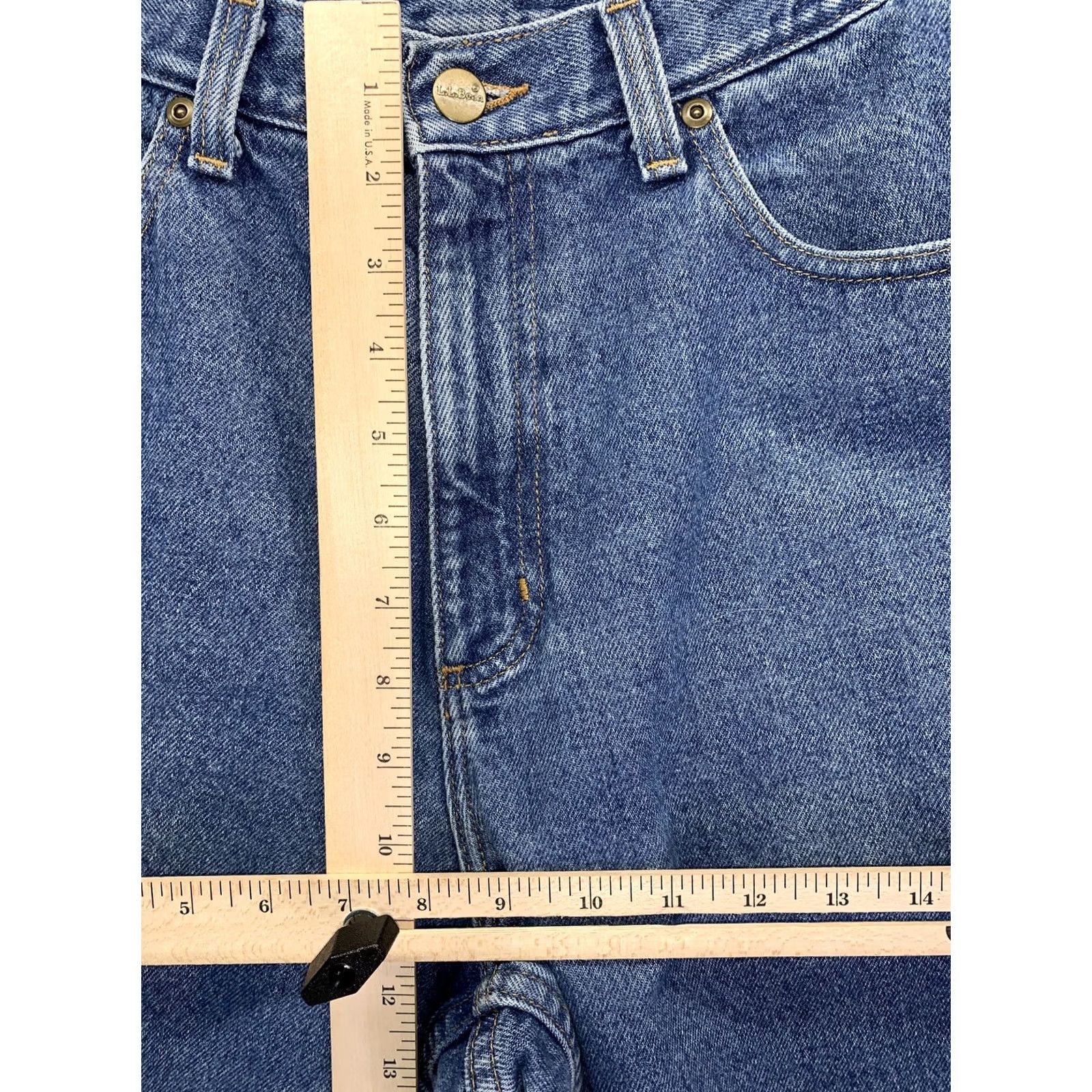 Vintage VINTAGE L.L. Bean Jeans Women 14P Denim Blue Straight Leg 100% Cotton Size 14P Petite Womens Pants Size 36" / US 14 / IT 50 - 3 Thumbnail