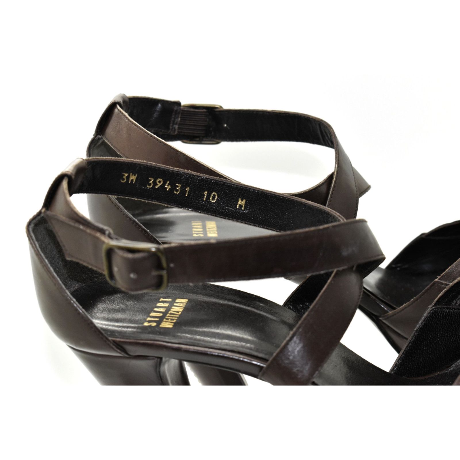 Stuart Weitzman STUART WEITZMAN Brown Leather Platform Heel Sandals Size 10M Size US 10.5 / IT 40.5 - 6 Thumbnail
